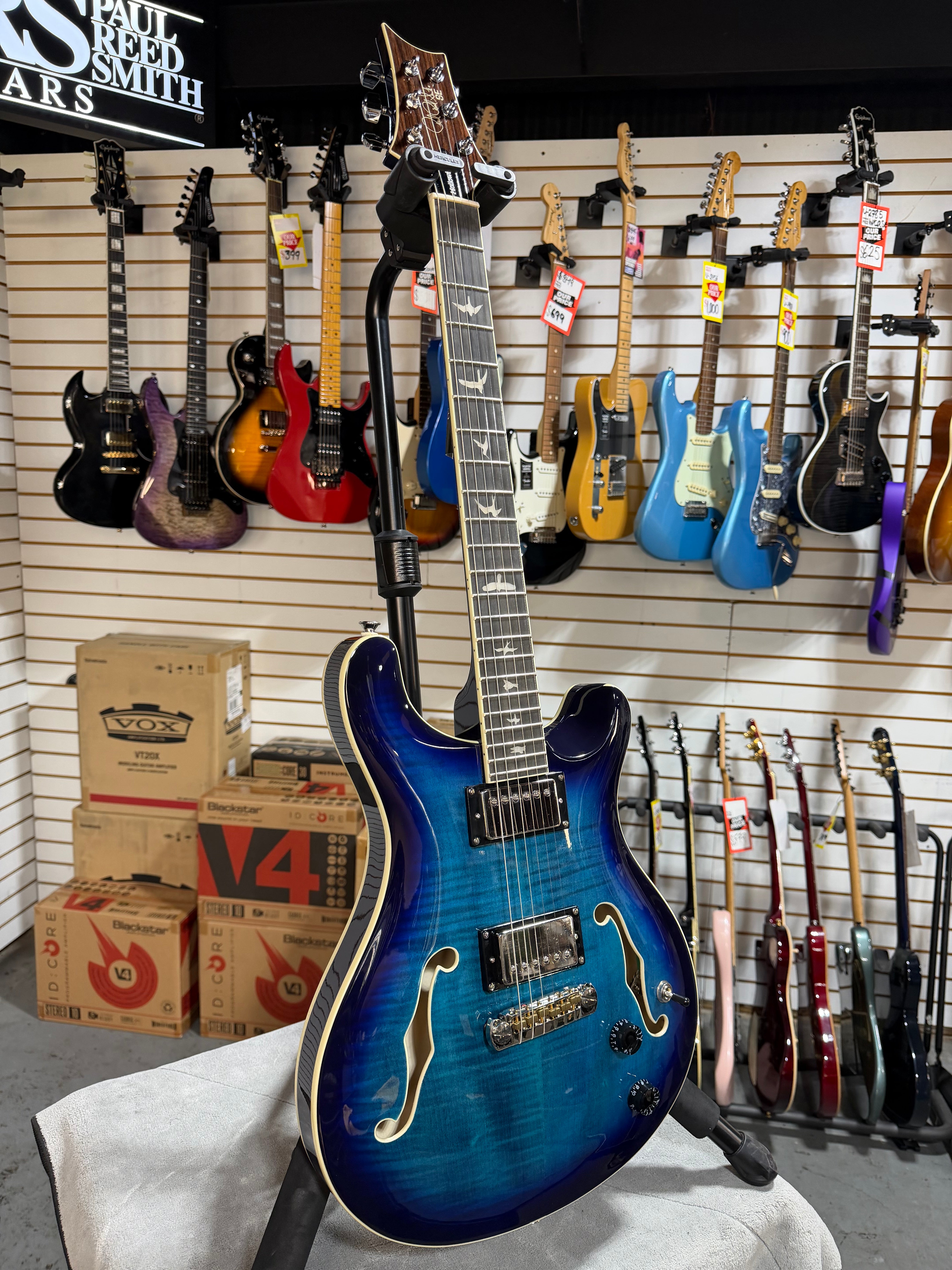 PRS SE Hollowbody II Faded Blue Burst