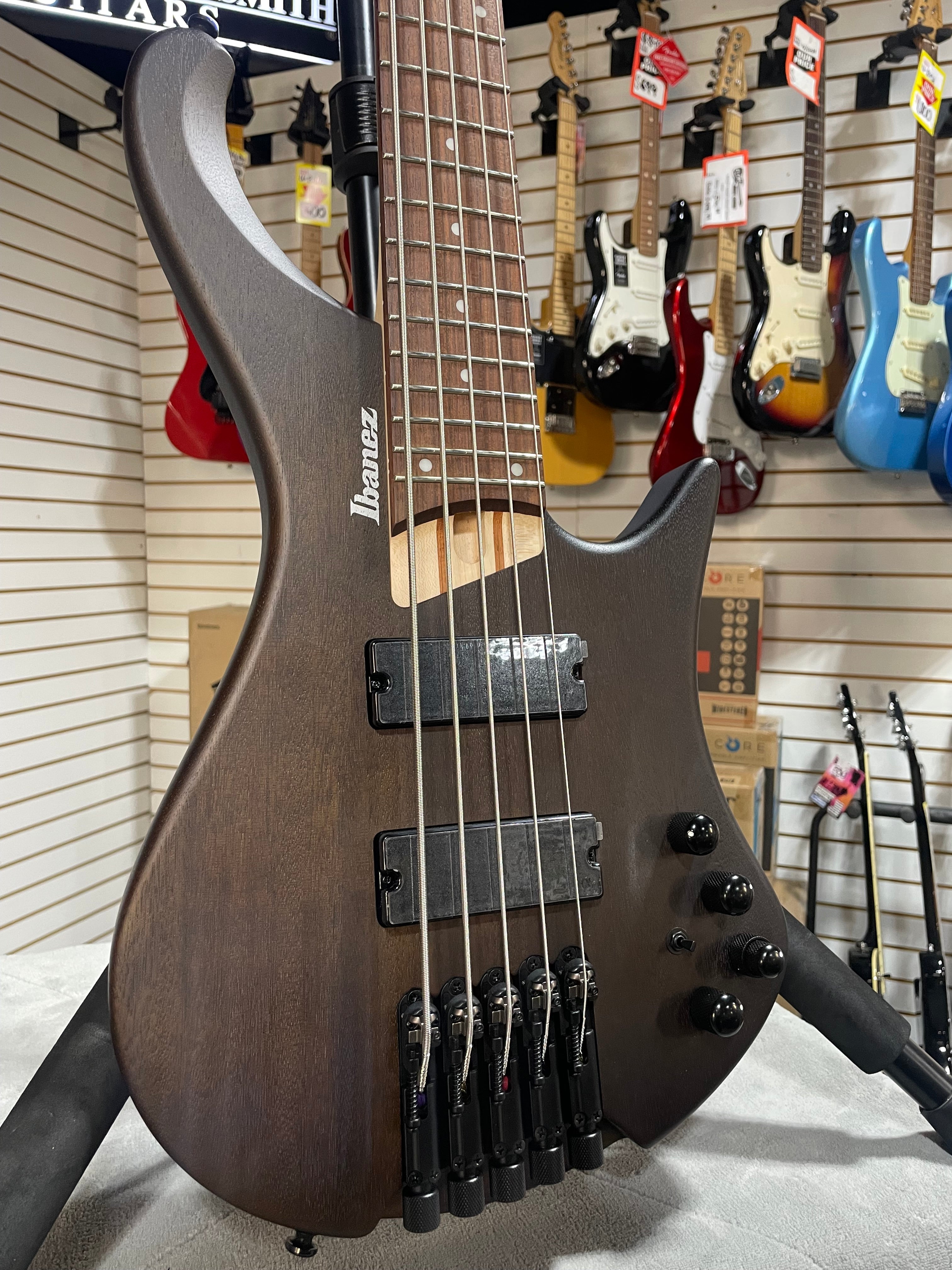 Ibanez Bass Workshop EHB605 Electric Bass Guitar - Walnut Flat & PLEK*D #857