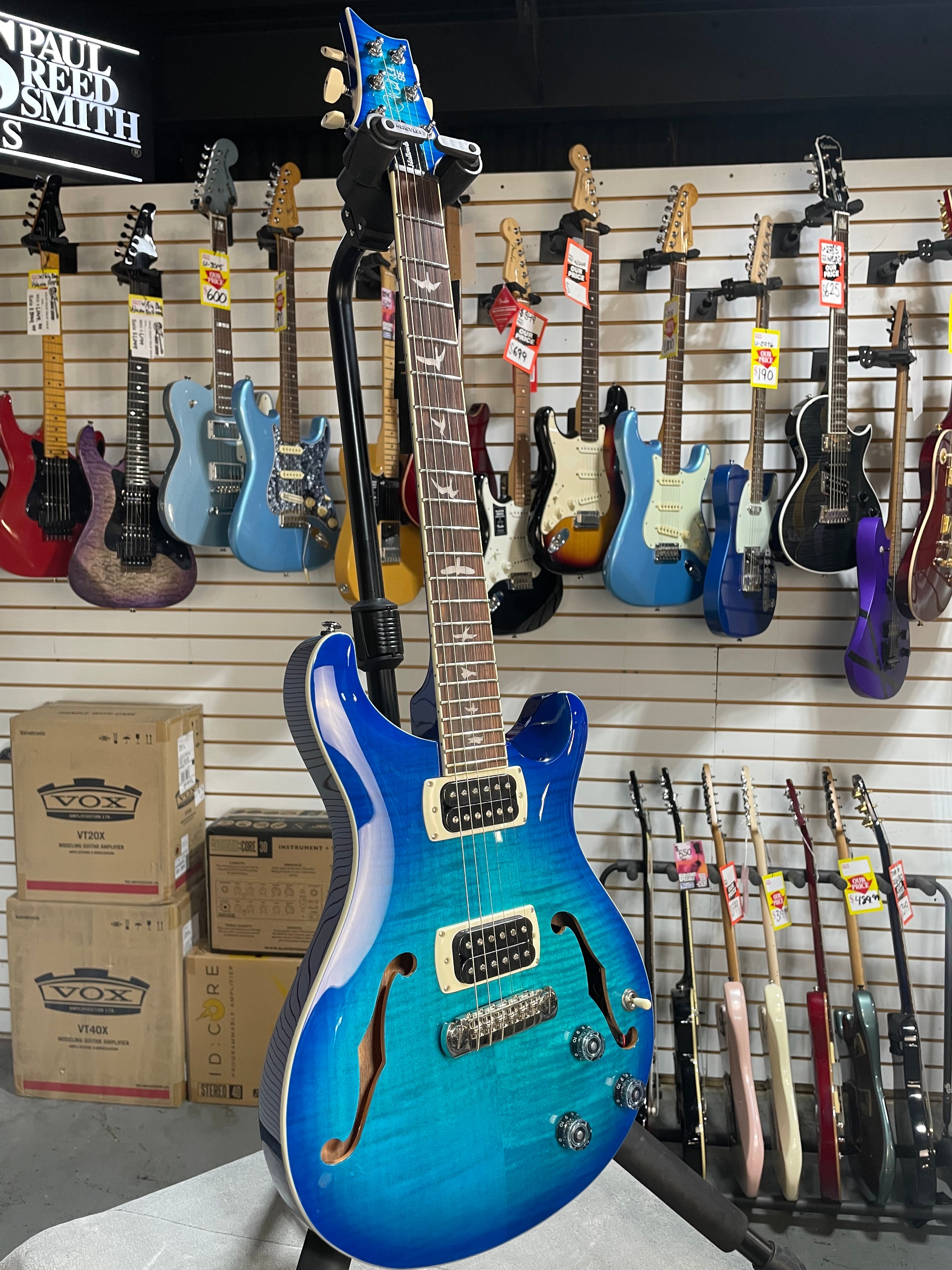 PRS SE Hollowbody I Piezo Lake Blue