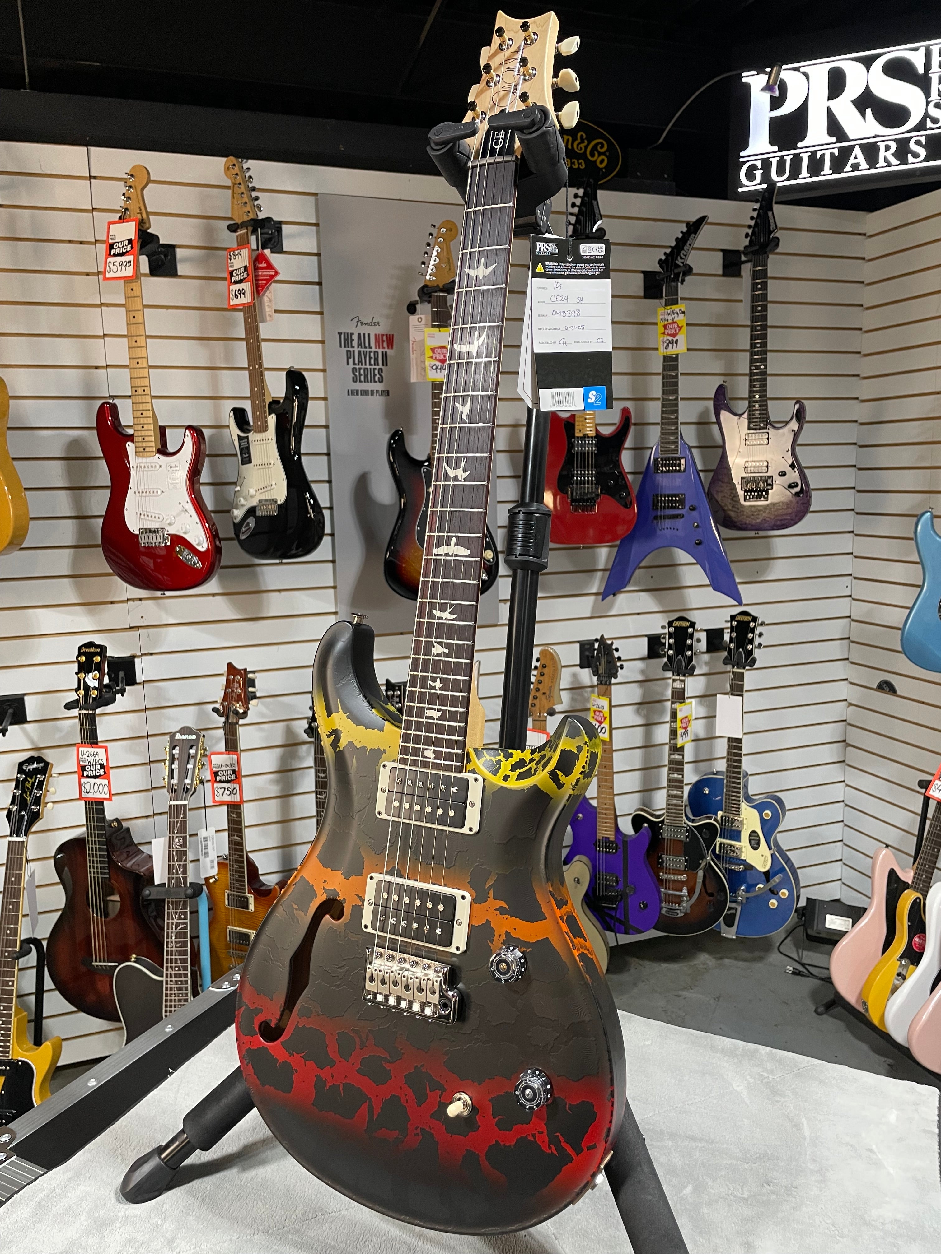 PRS CE 24 Semi Hollow 2025 - Sprayers Choice w/ Gig Bag & PLEK*D #398