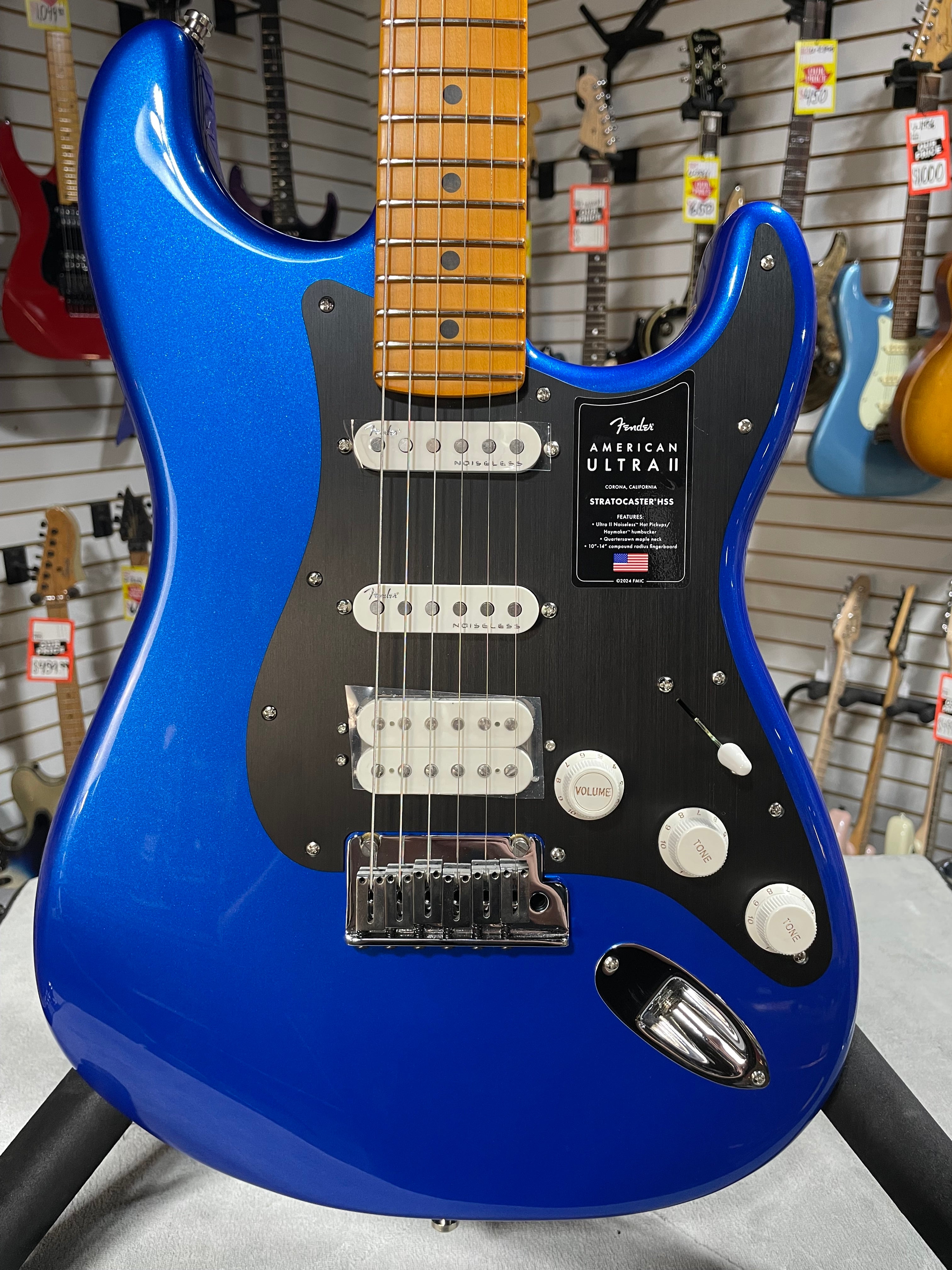 Fender American Ultra II Stratocaster - Noble Blue w/ Maple Fingerboard w/ OHSC & PLEK*D #677