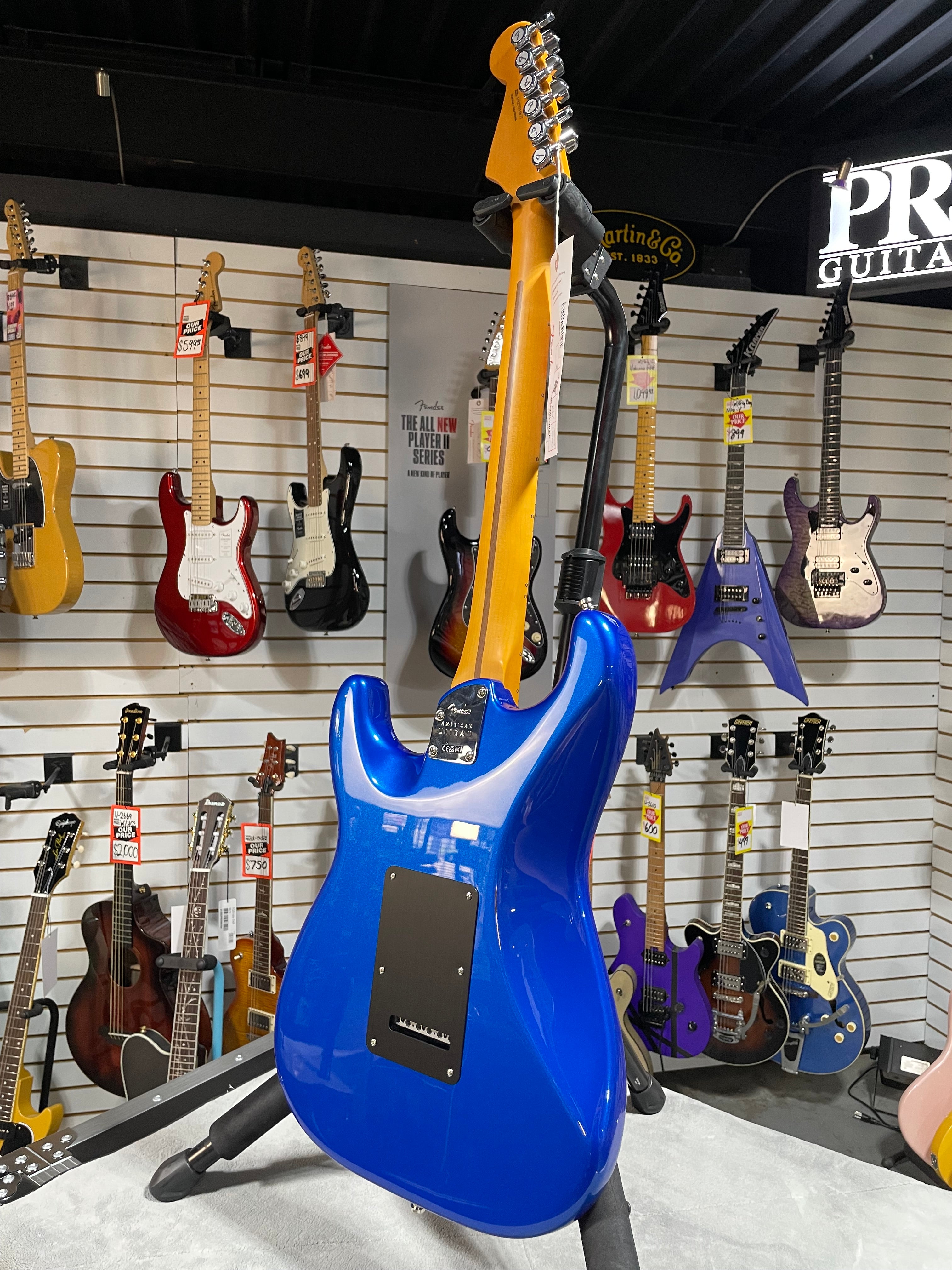 Fender American Ultra II Stratocaster - Noble Blue w/ Maple Fingerboard w/ OHSC & PLEK*D #677