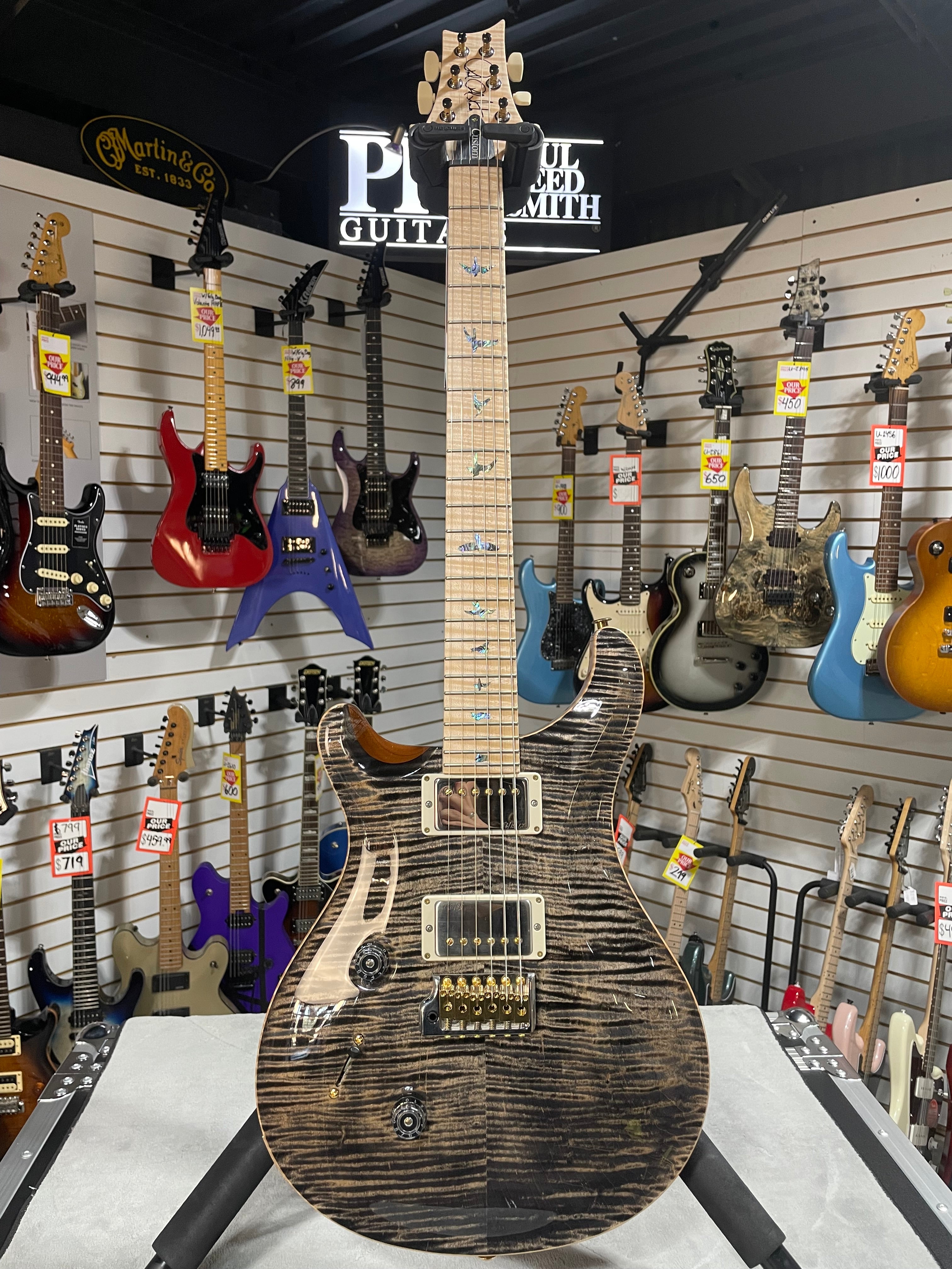 Wood Library Custom 24 Left Handed - Charcoal #284 GET PLEK'D!