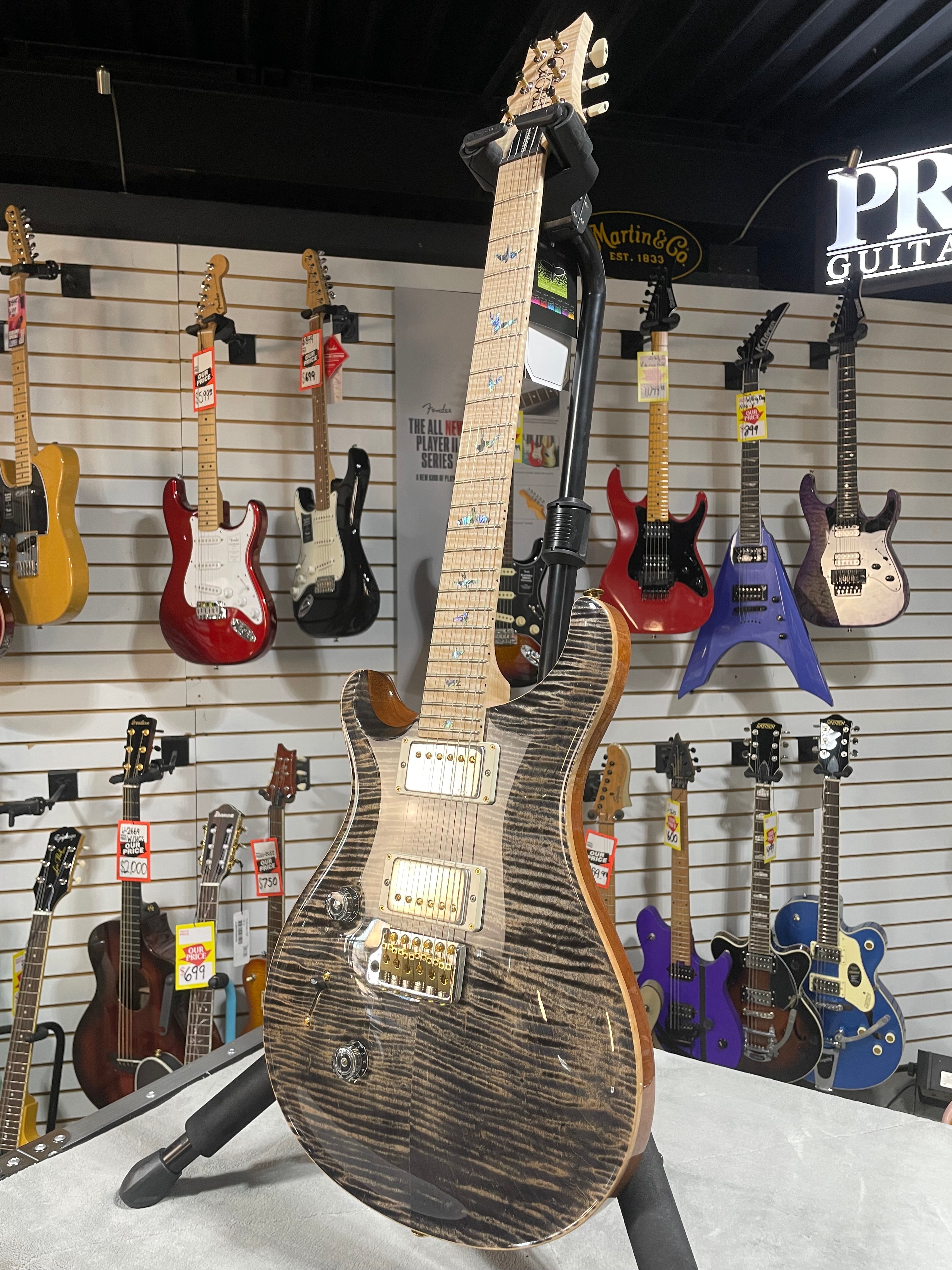 Wood Library Custom 24 Left Handed - Charcoal #284 GET PLEK'D!
