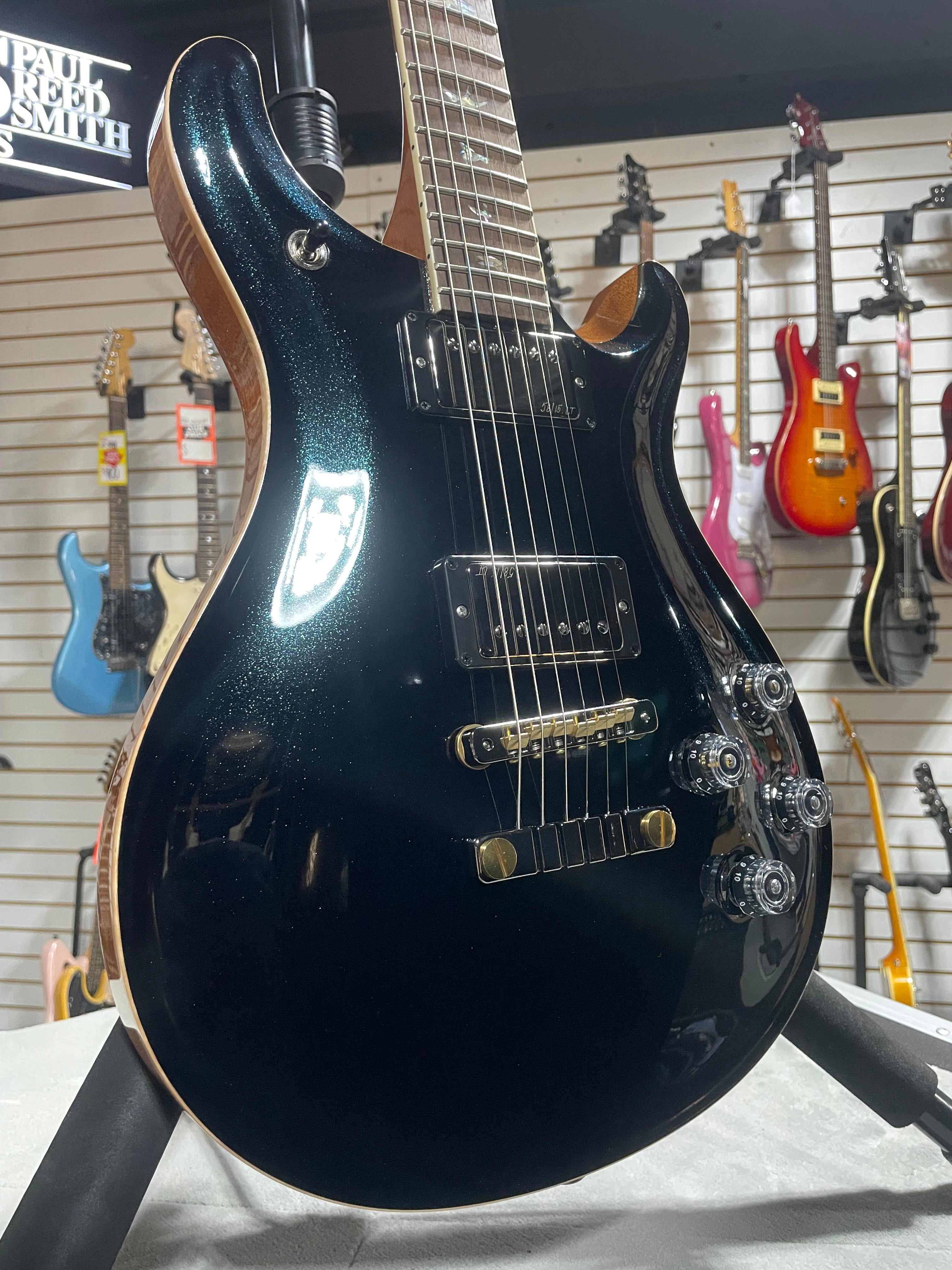 McCarty 594 Electric Guitar - Custom Color Black Metallic w/Natural Back Braz FB #836 GET PLEK'D!