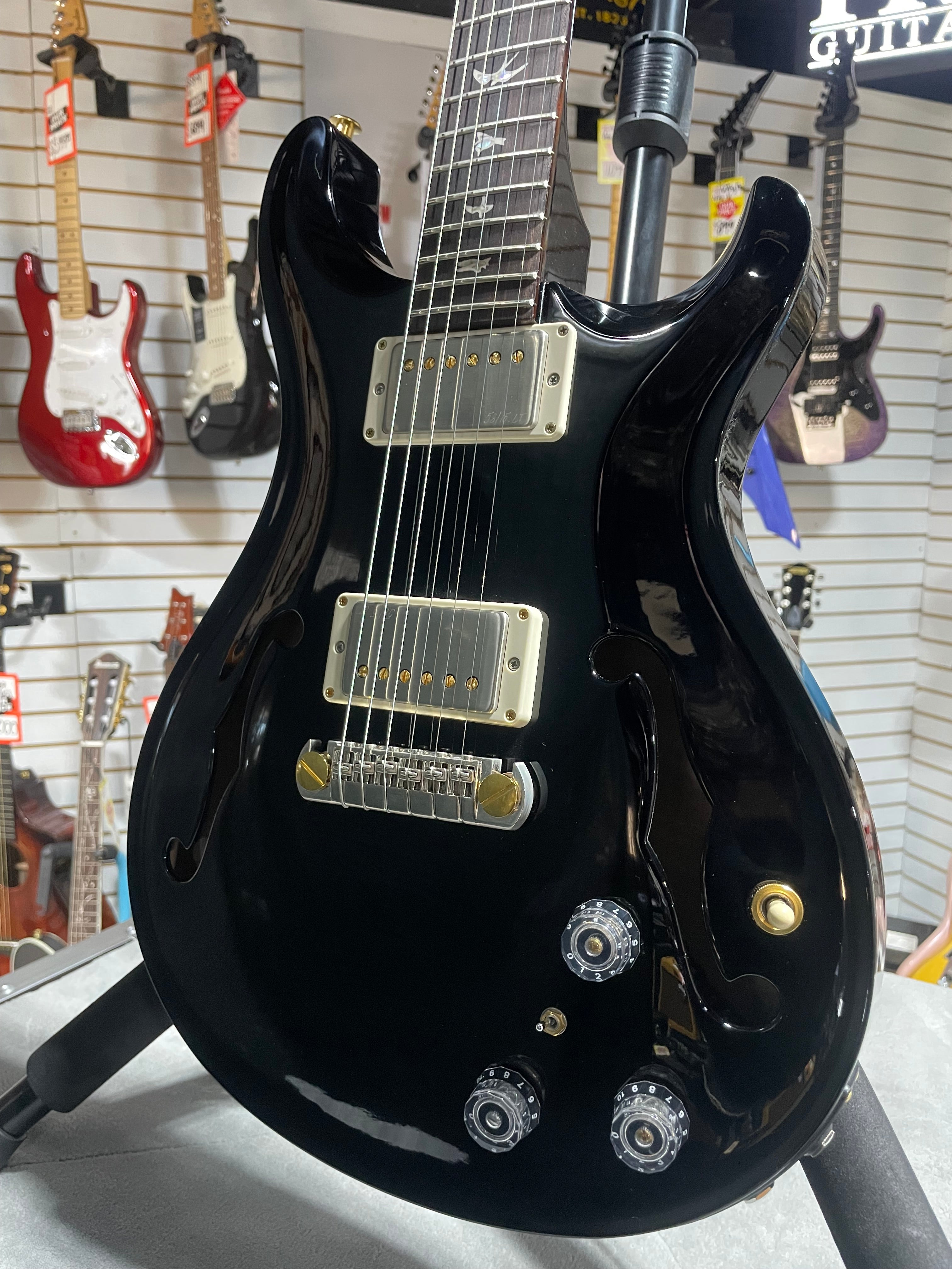 Hollowbody II Piezo Electric Guitar - Custom Color Piano Black #442 GET PLEK'D!
