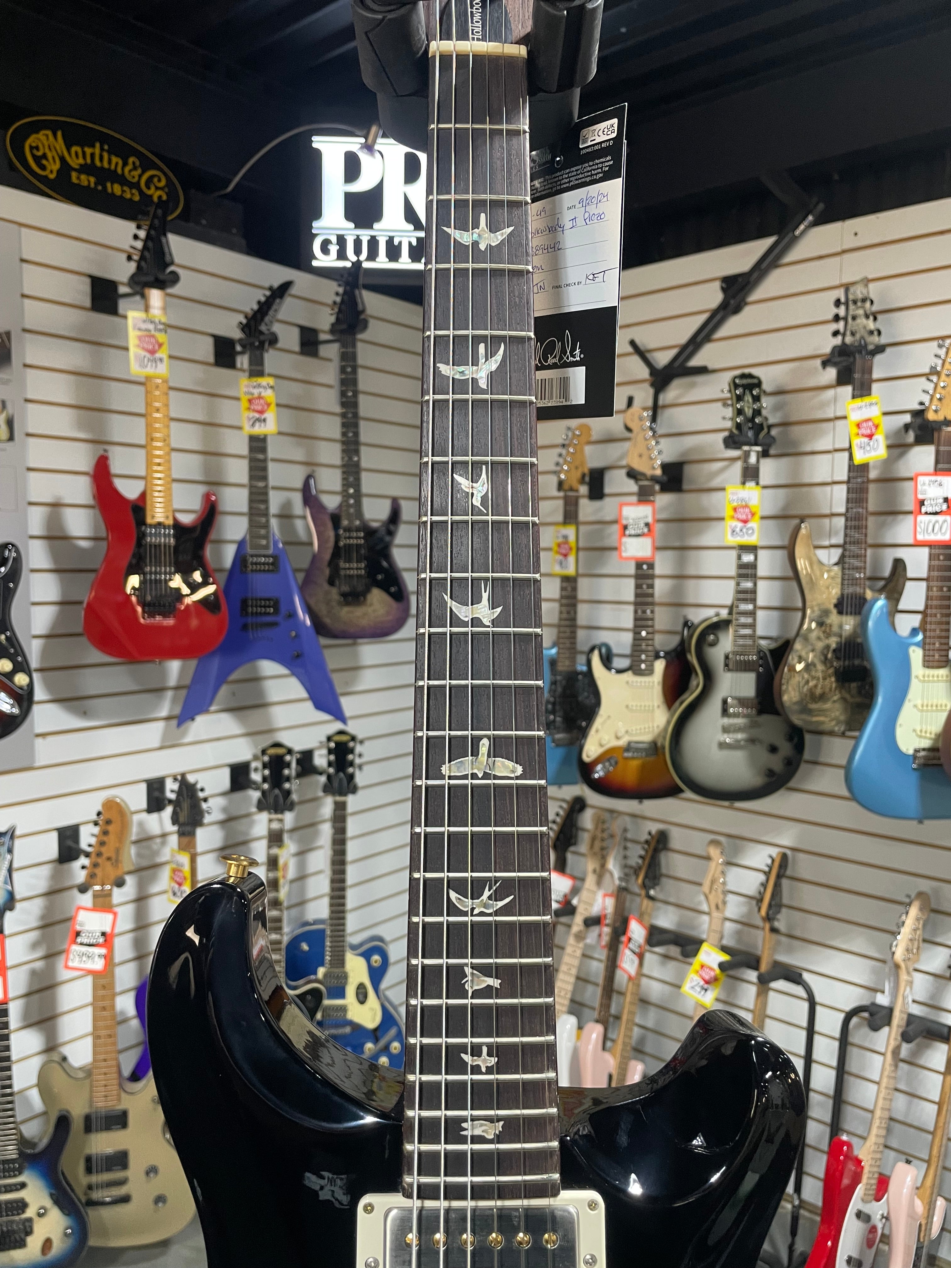 Hollowbody II Piezo Electric Guitar - Custom Color Piano Black #442 GET PLEK'D!