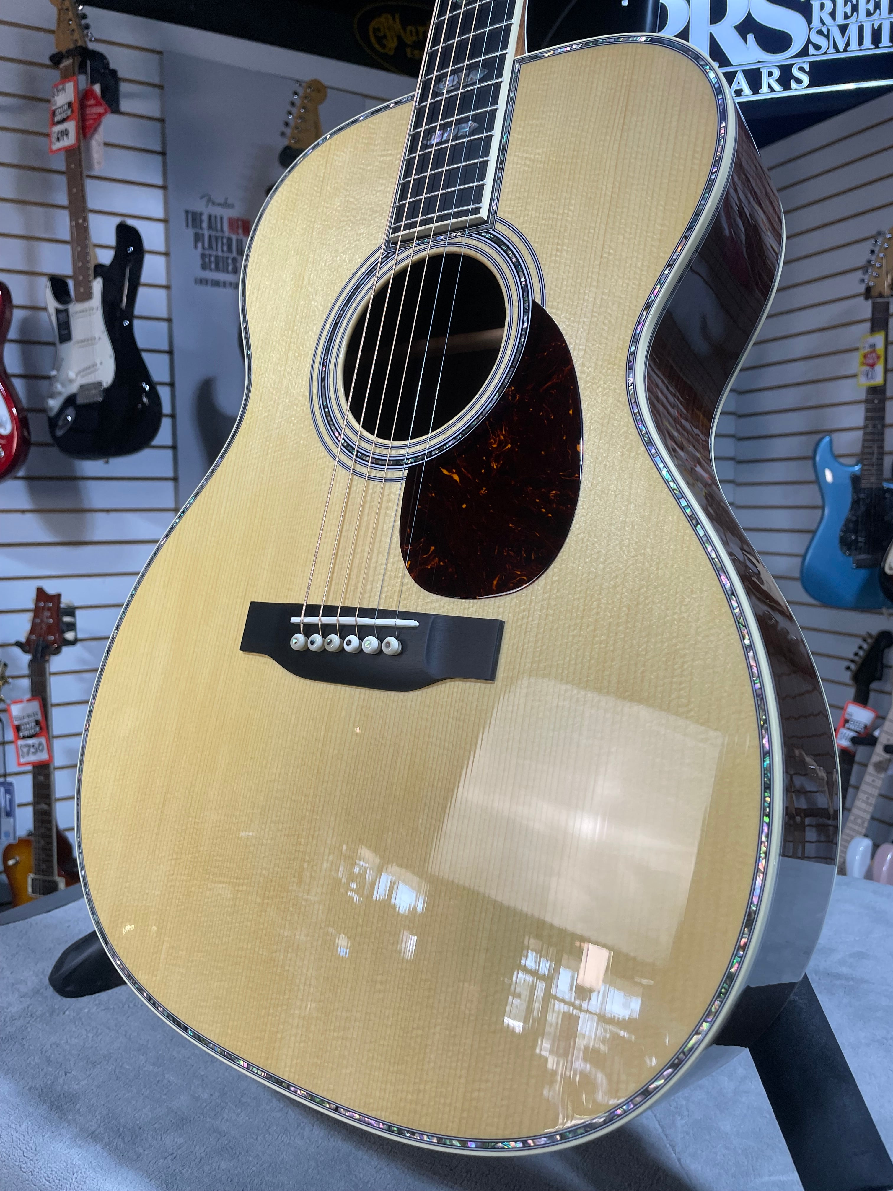 2025 Martin OM-45 Standard Series Acoustic Guitar- Natural w/ OHSC & PLEK*D #300