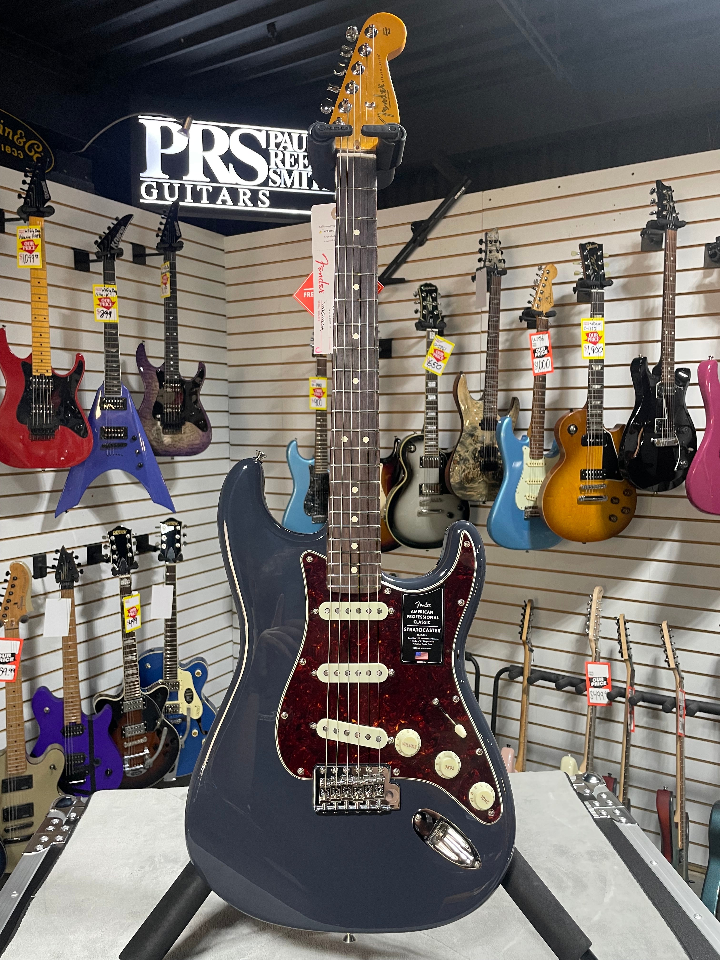 Fender American Professional Classic Stratocaster - Faded Black w/ Gig Bag & PLEK*D #669