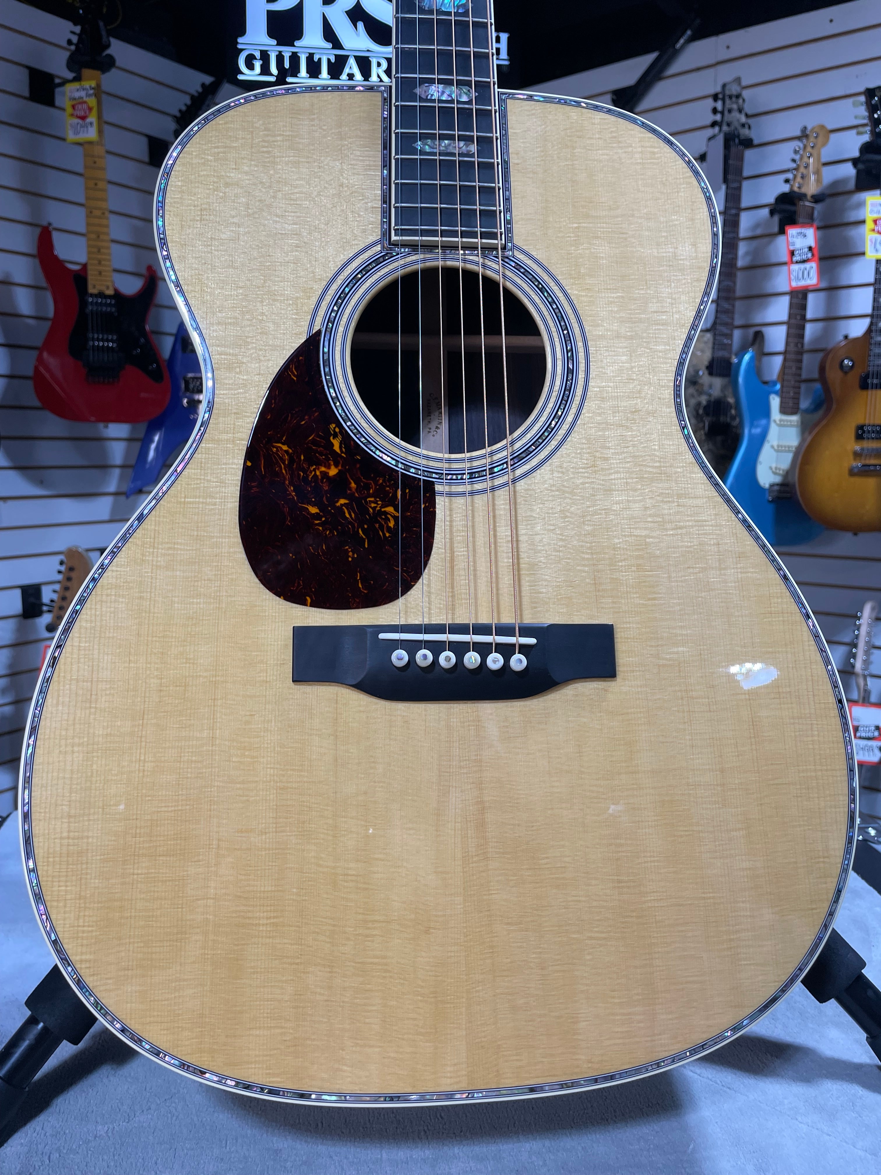 Martin OM-45 Left Handed Acoustic Guitar - Natural w/OHSC & PLEK*D #079