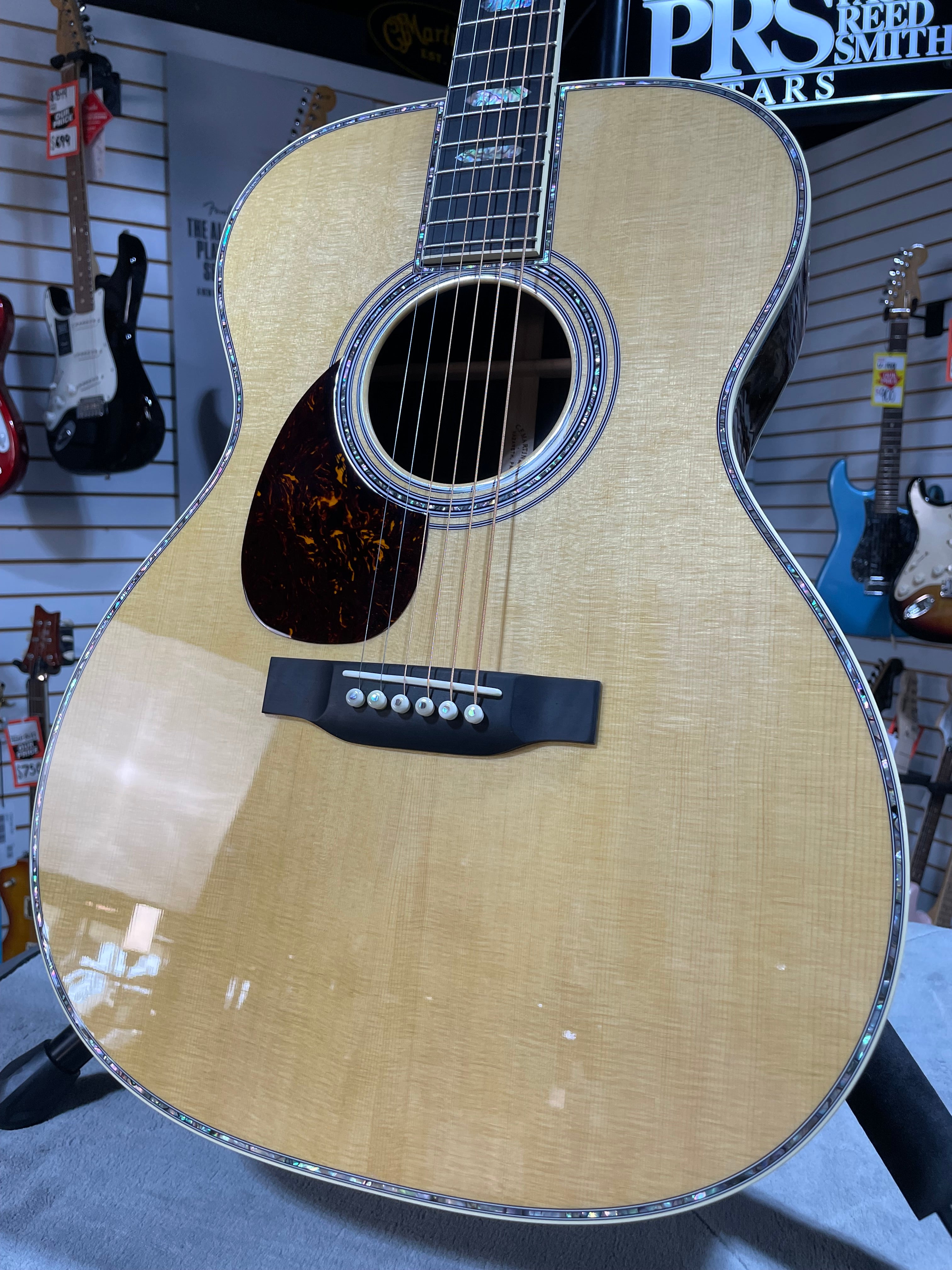 Martin OM-45 Left Handed Acoustic Guitar - Natural w/OHSC & PLEK*D #079