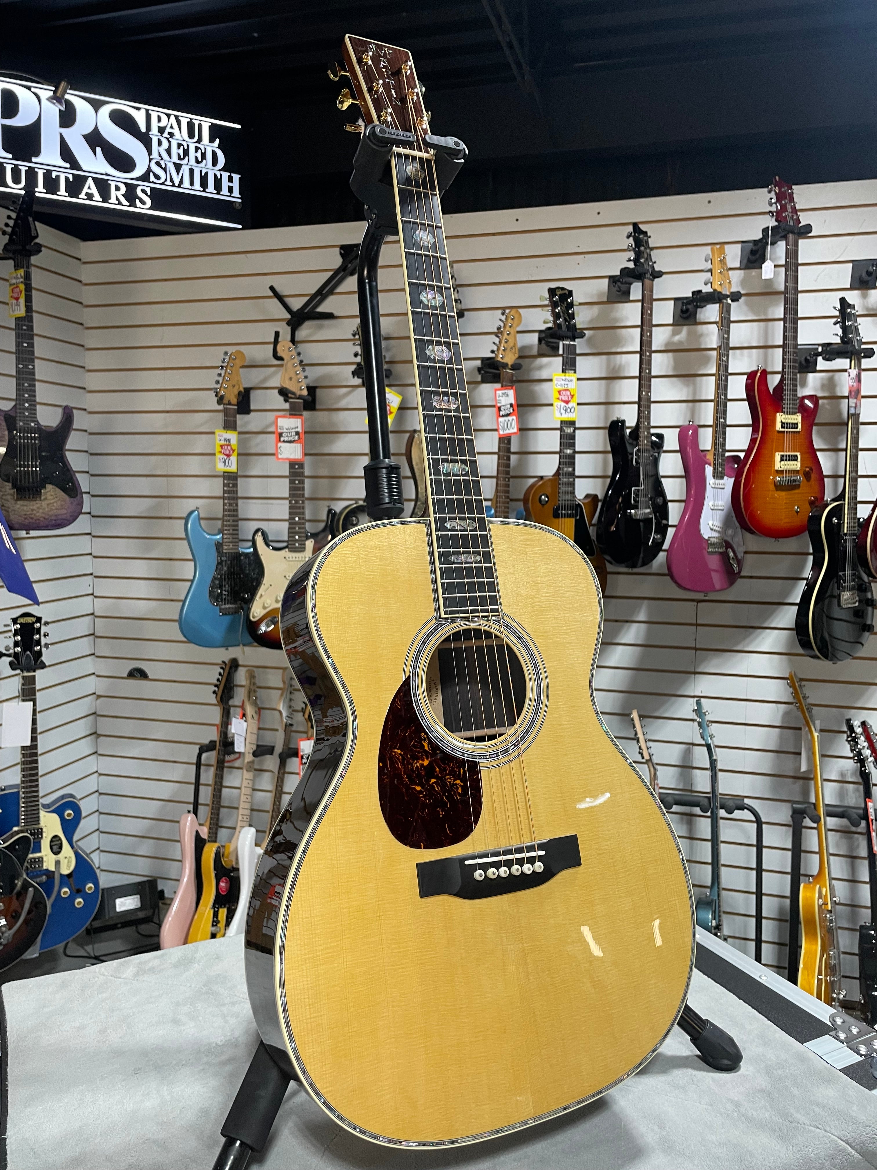 Martin OM-45 Left Handed Acoustic Guitar - Natural w/OHSC & PLEK*D #079