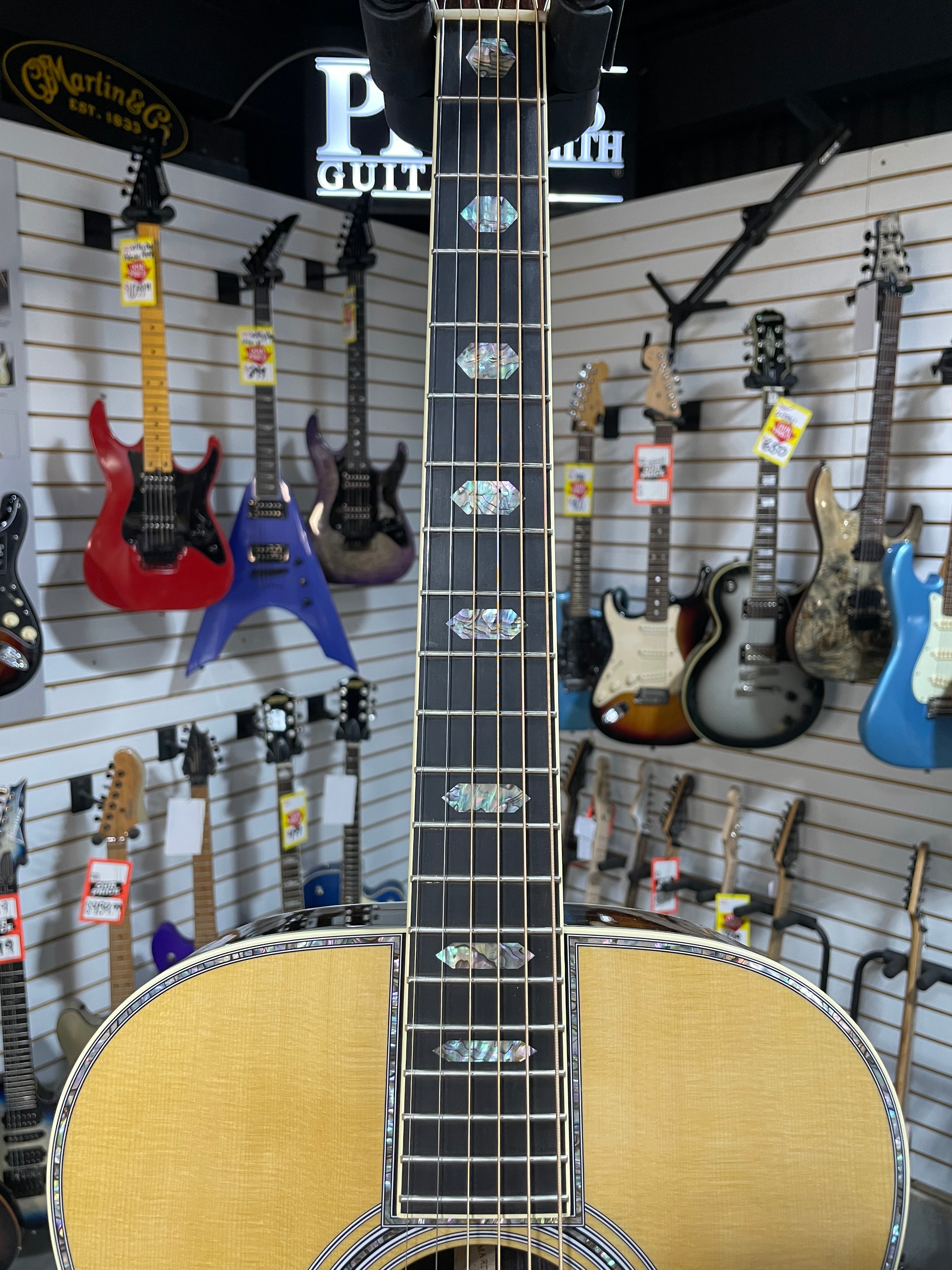 Martin OM-45 Left Handed Acoustic Guitar - Natural w/OHSC & PLEK*D #079