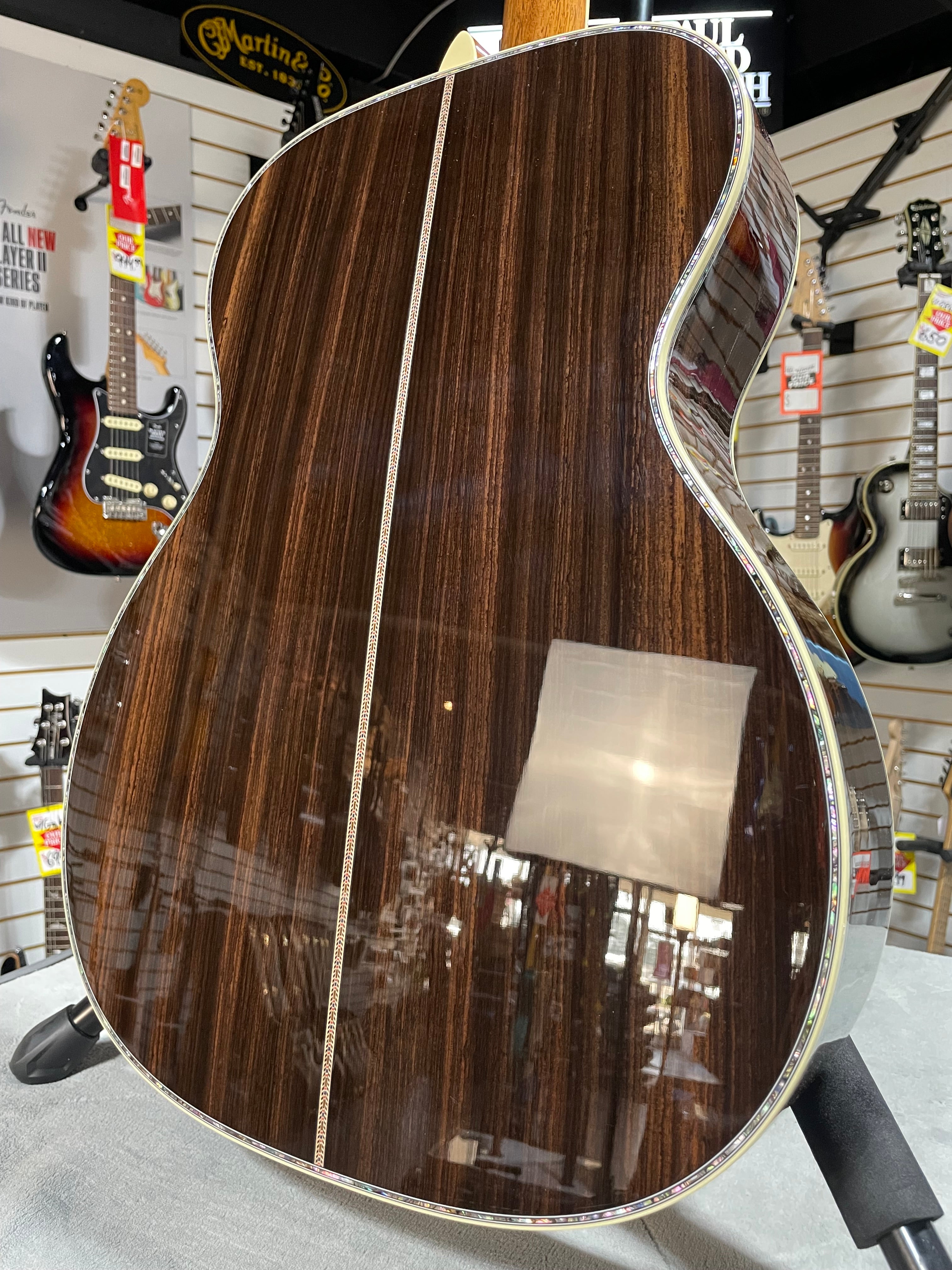 Martin OM-45 Left Handed Acoustic Guitar - Natural w/OHSC & PLEK*D #079