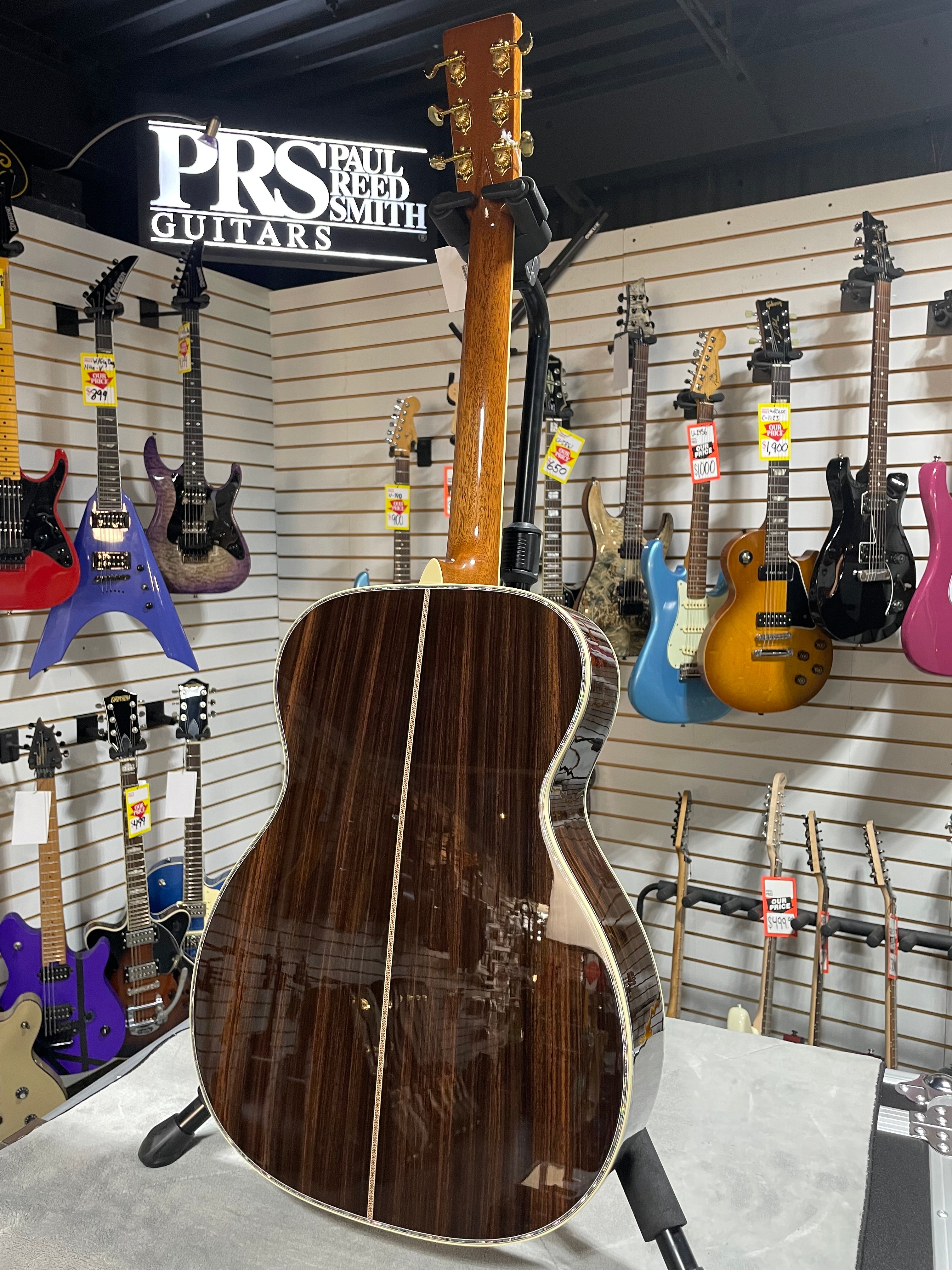 Martin OM-45 Left Handed Acoustic Guitar - Natural w/OHSC & PLEK*D #079