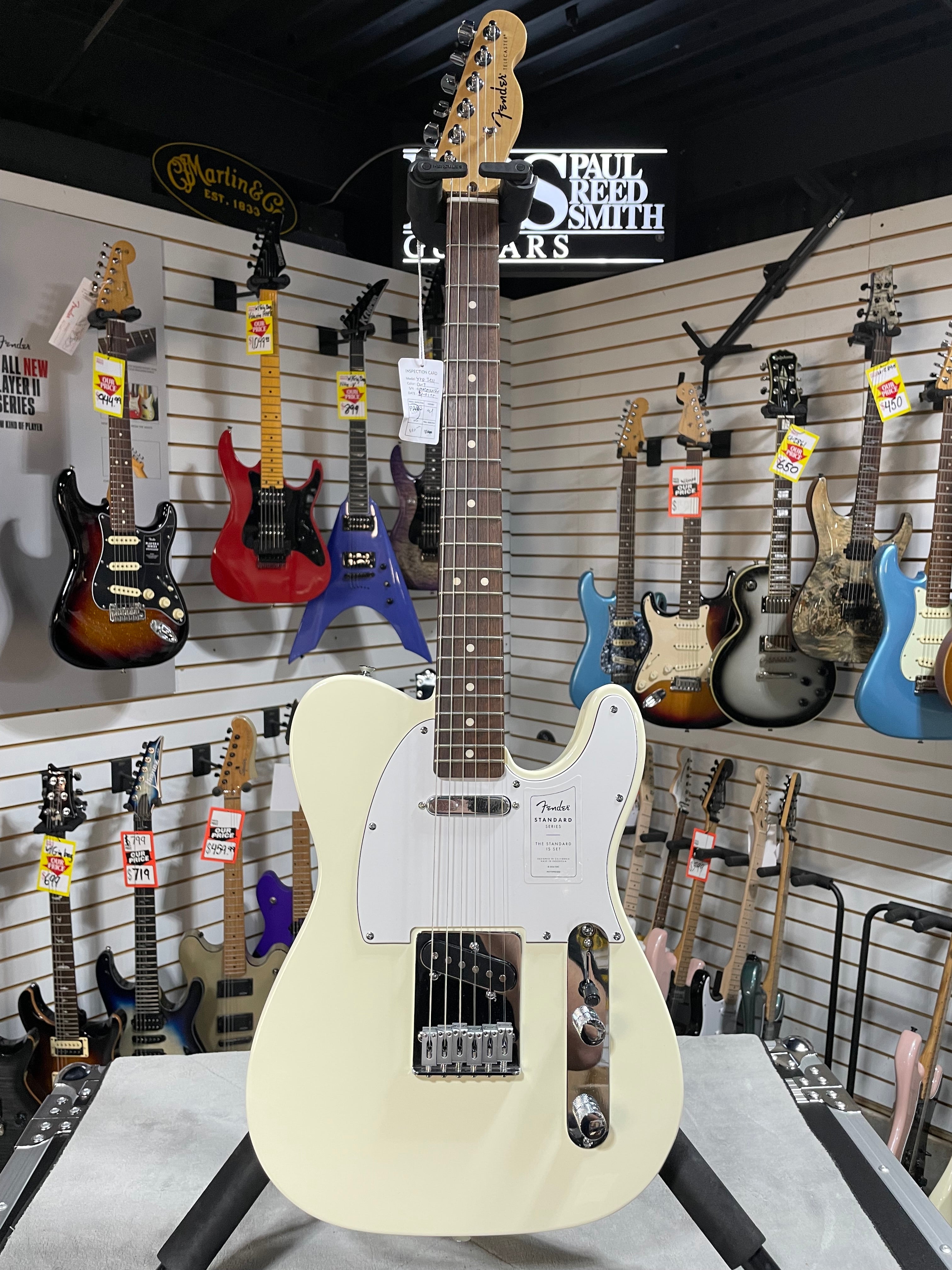 Fender Standard Telecaster Electric Guitar - Olympic White & PLEK*D #961