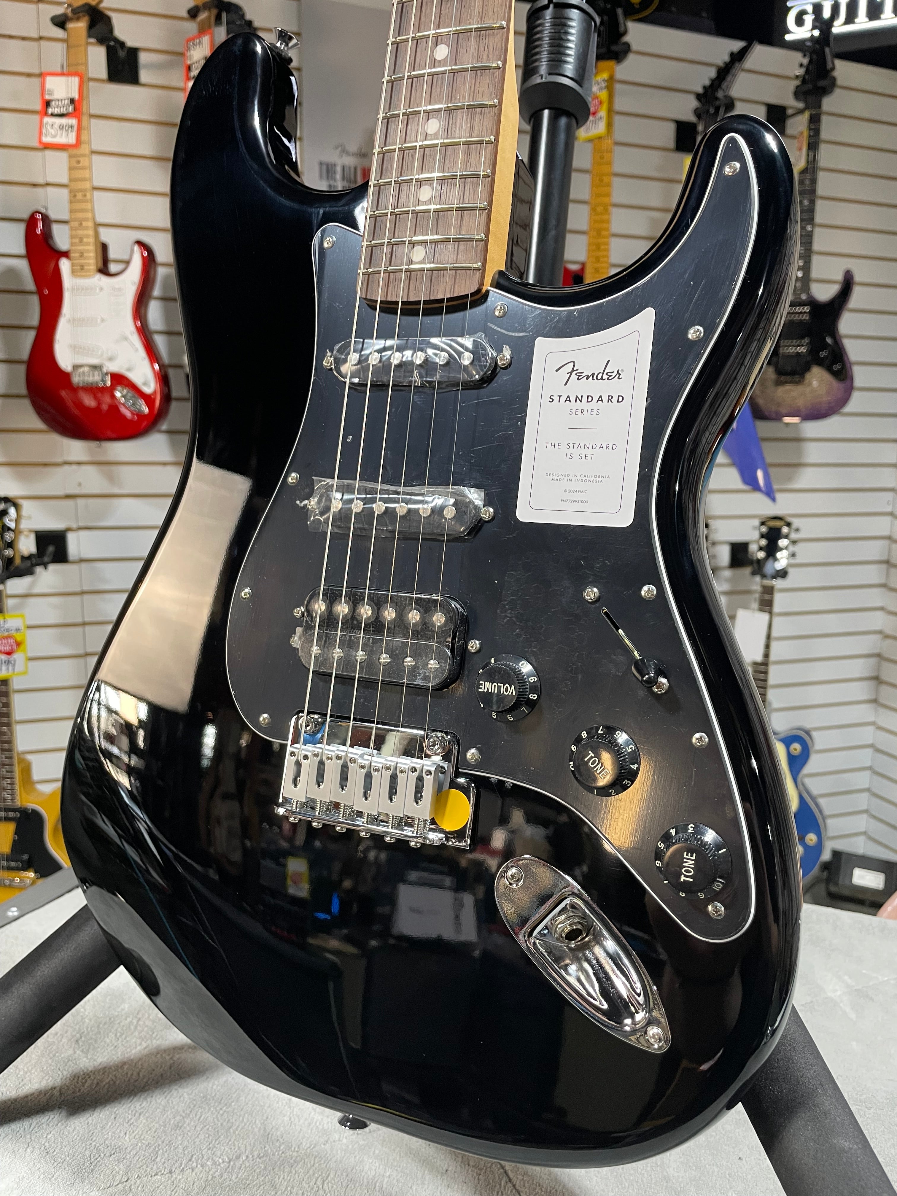 Standard Stratocaster HSS Electric Guitar - Black #330 GET PLEK'D!