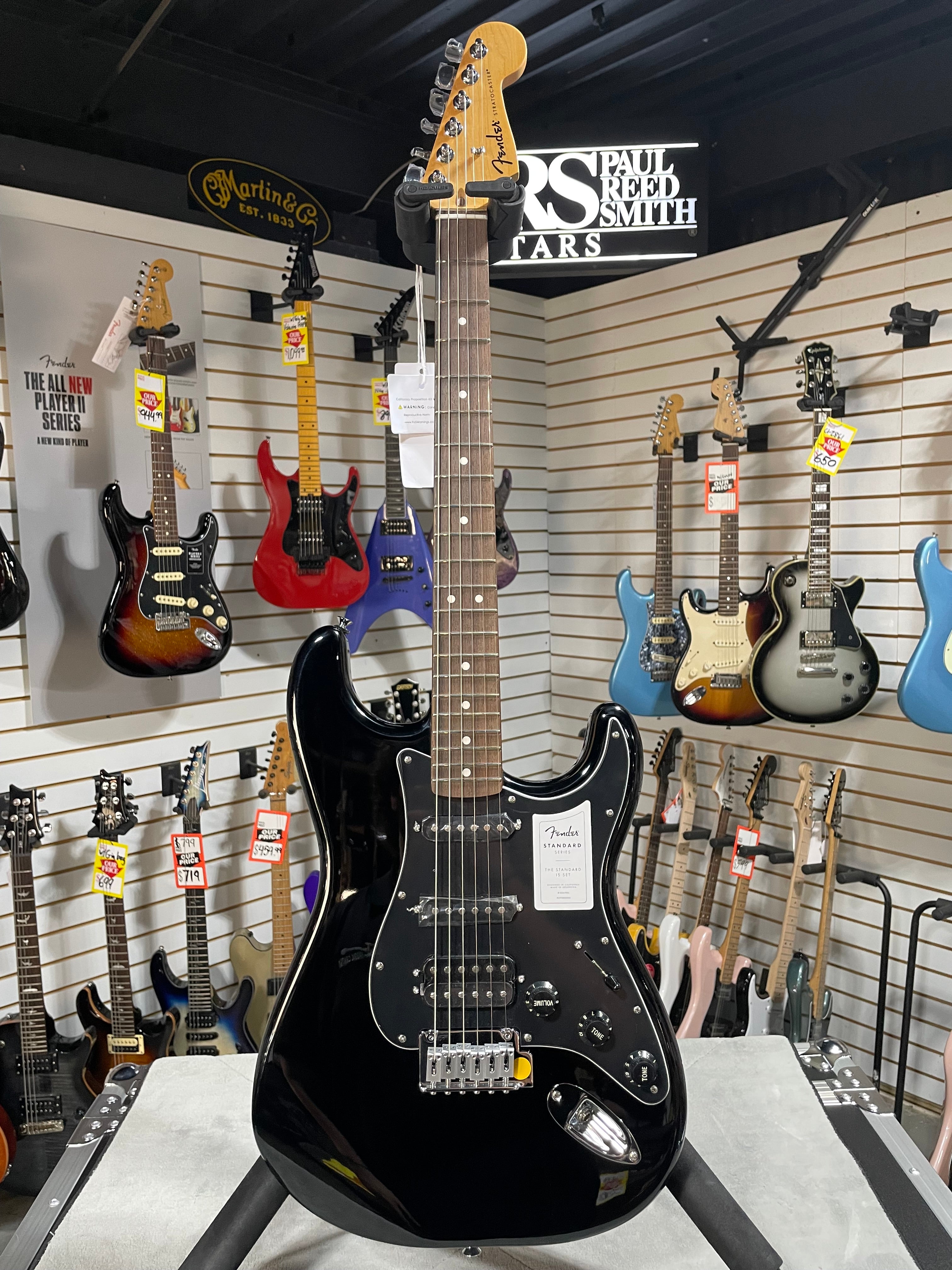 Standard Stratocaster HSS Electric Guitar - Black #330 GET PLEK'D!