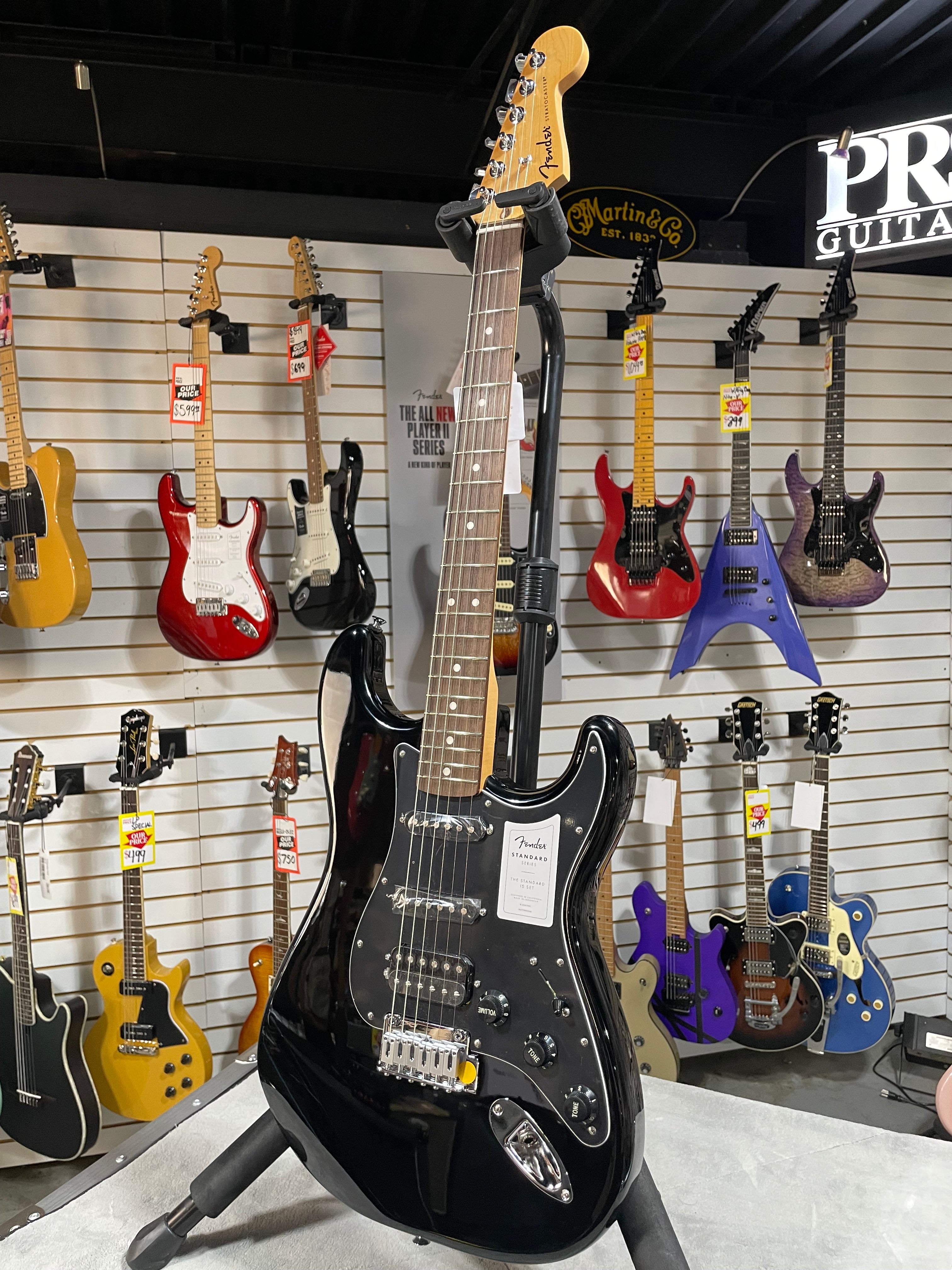 Standard Stratocaster HSS Electric Guitar - Black #330 GET PLEK'D!