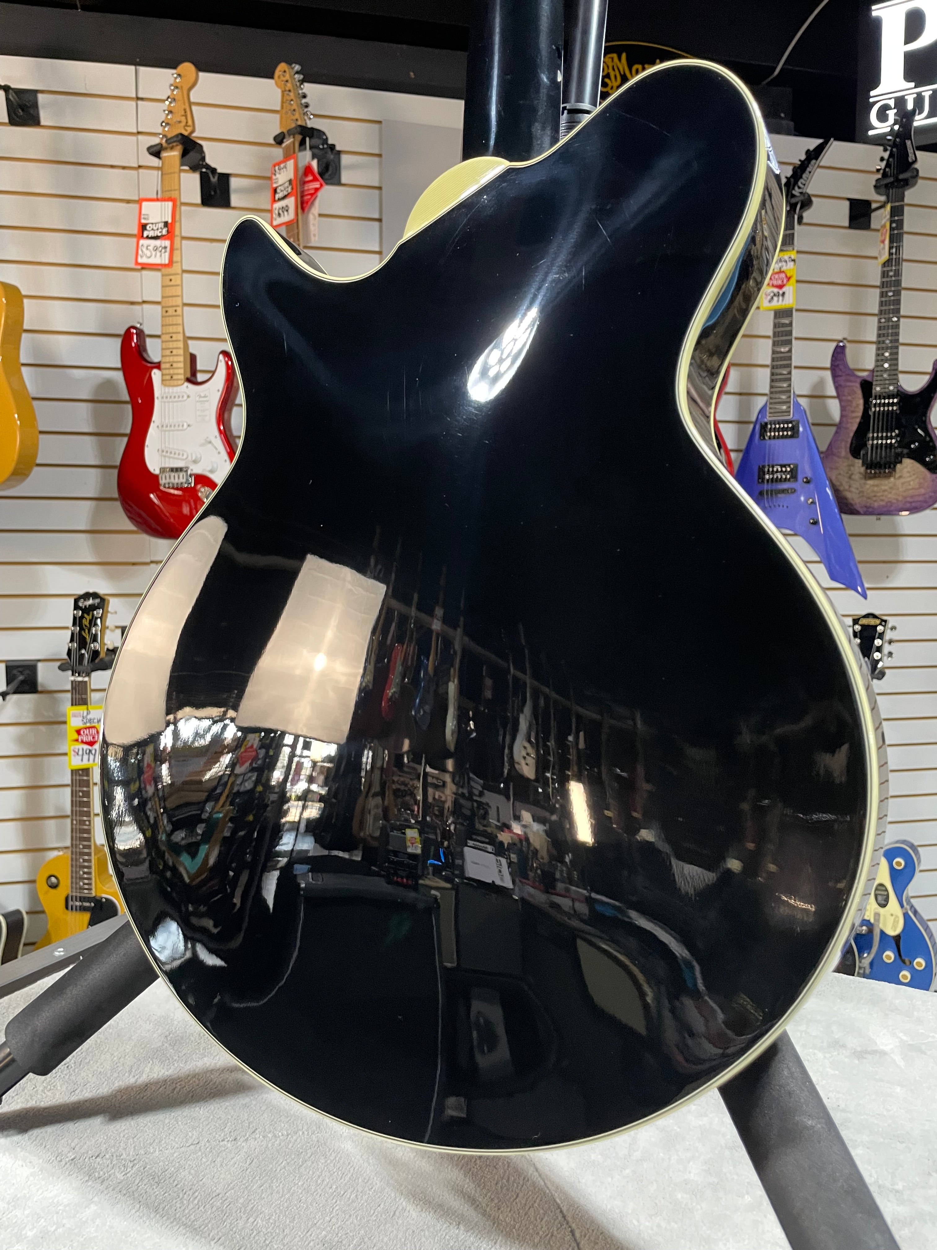 Romeo NYC Semi-hollowbody Electric Guitar - Black #298 GET PLEK'D!