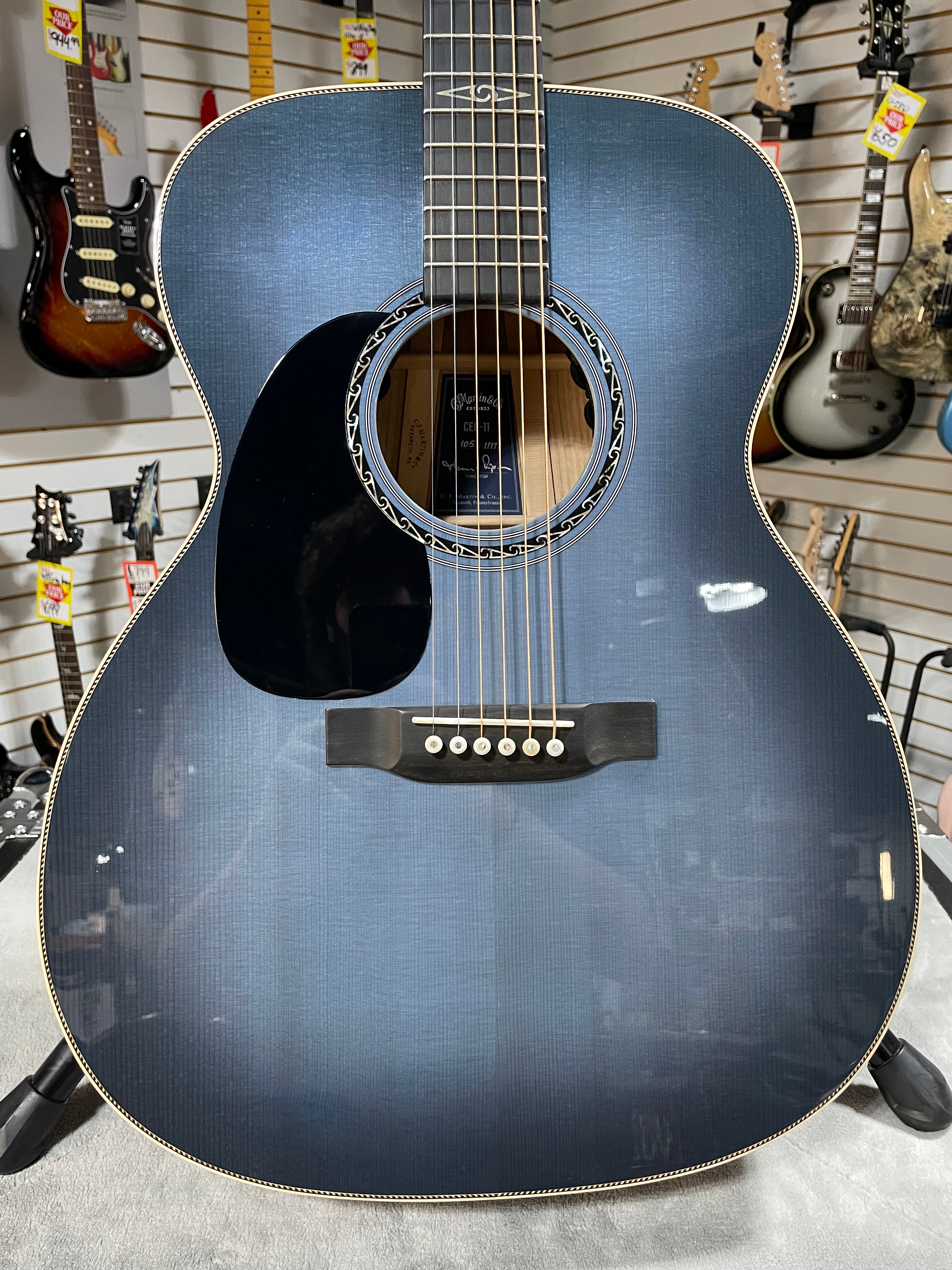 Martin CEO-11 Left Handed Acoustic Guitar - Blue Burst w/OHSC & PLEK*D #929