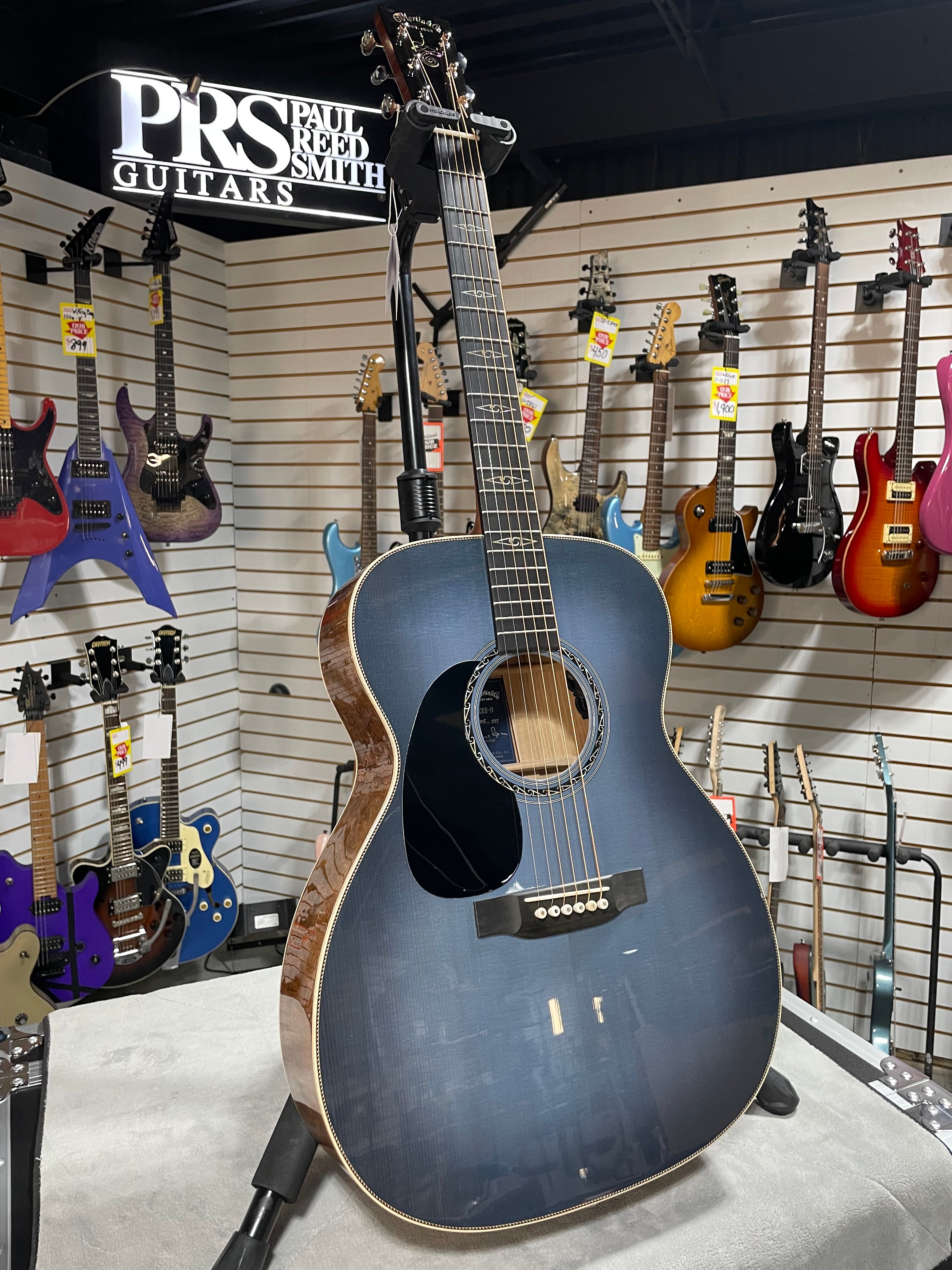 Martin CEO-11 Left Handed Acoustic Guitar - Blue Burst w/OHSC & PLEK*D #929
