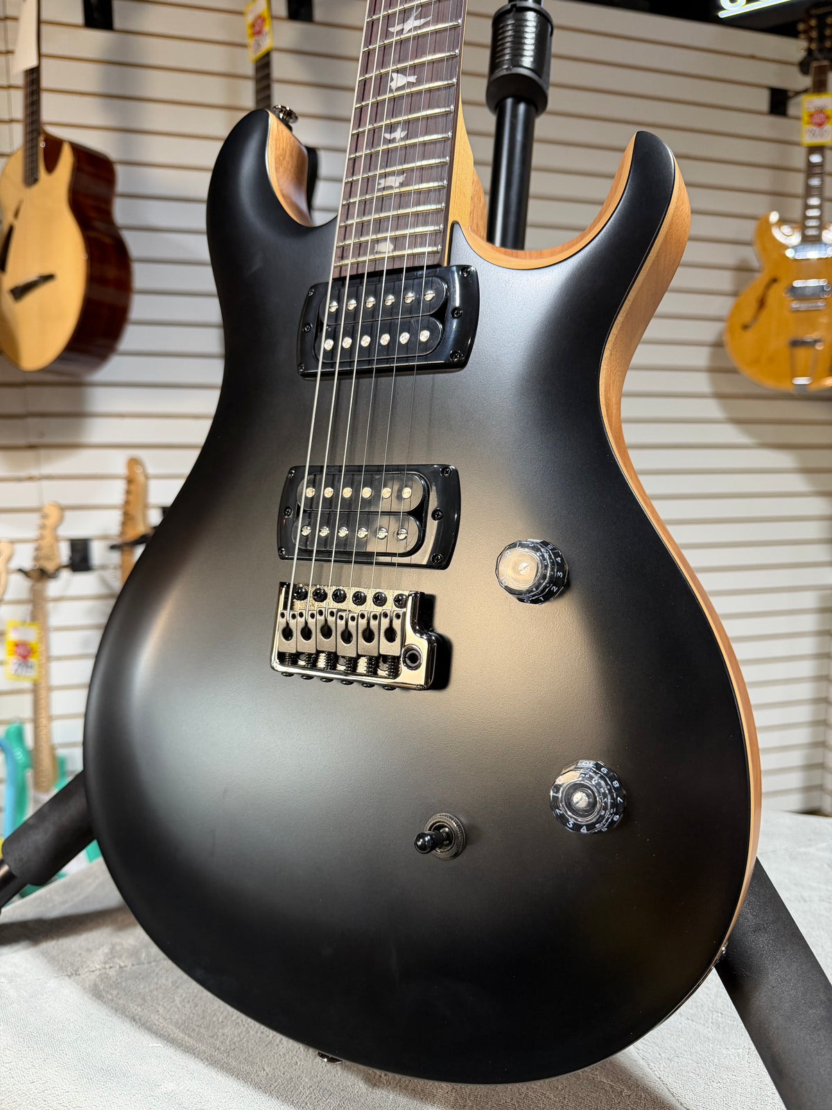 PRS SE CE 24 Satin - Flat Black Top, C&M Exclusive - Black