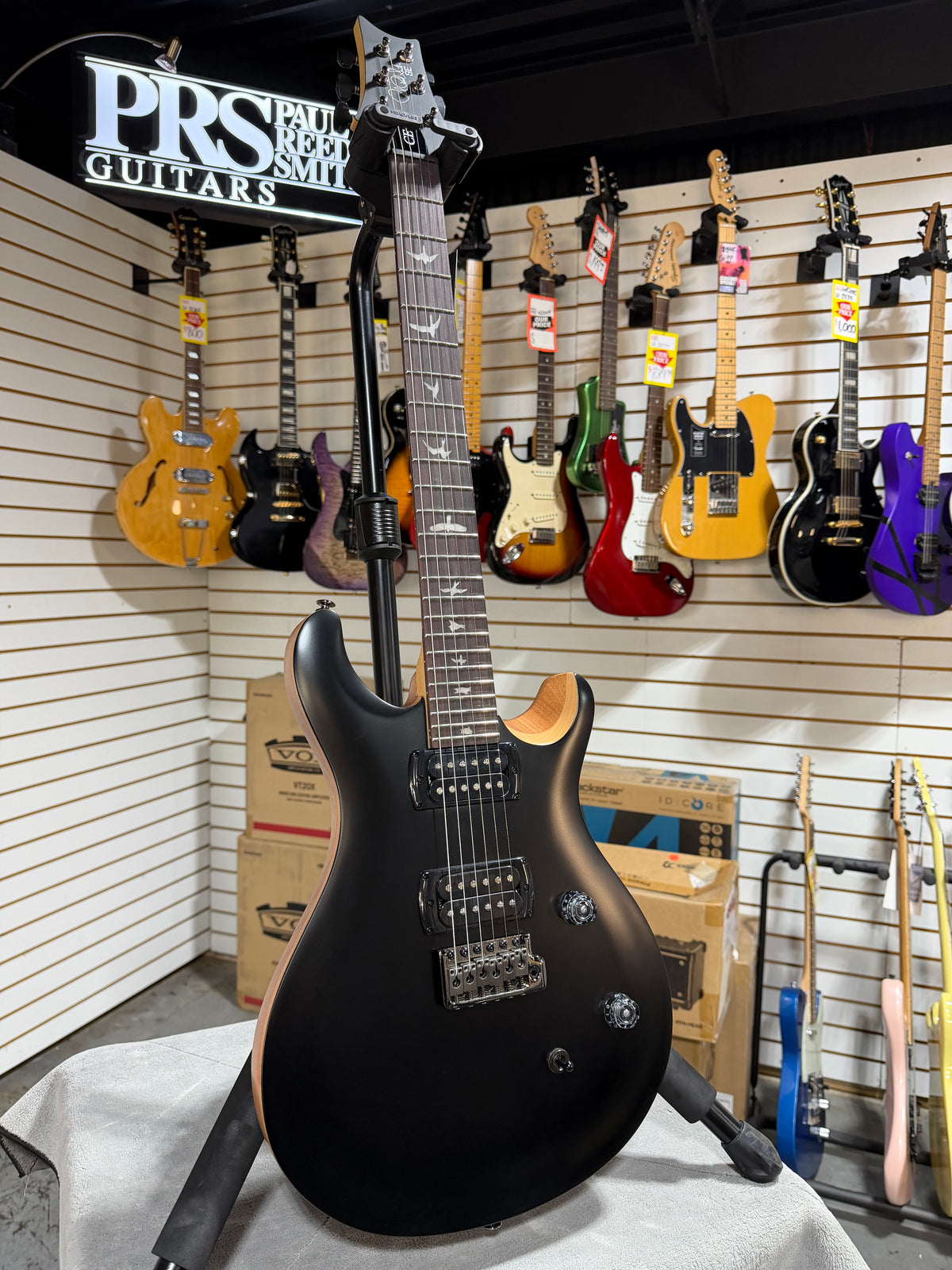 PRS SE CE 24 Satin - Flat Black Top, C&M Exclusive - Black