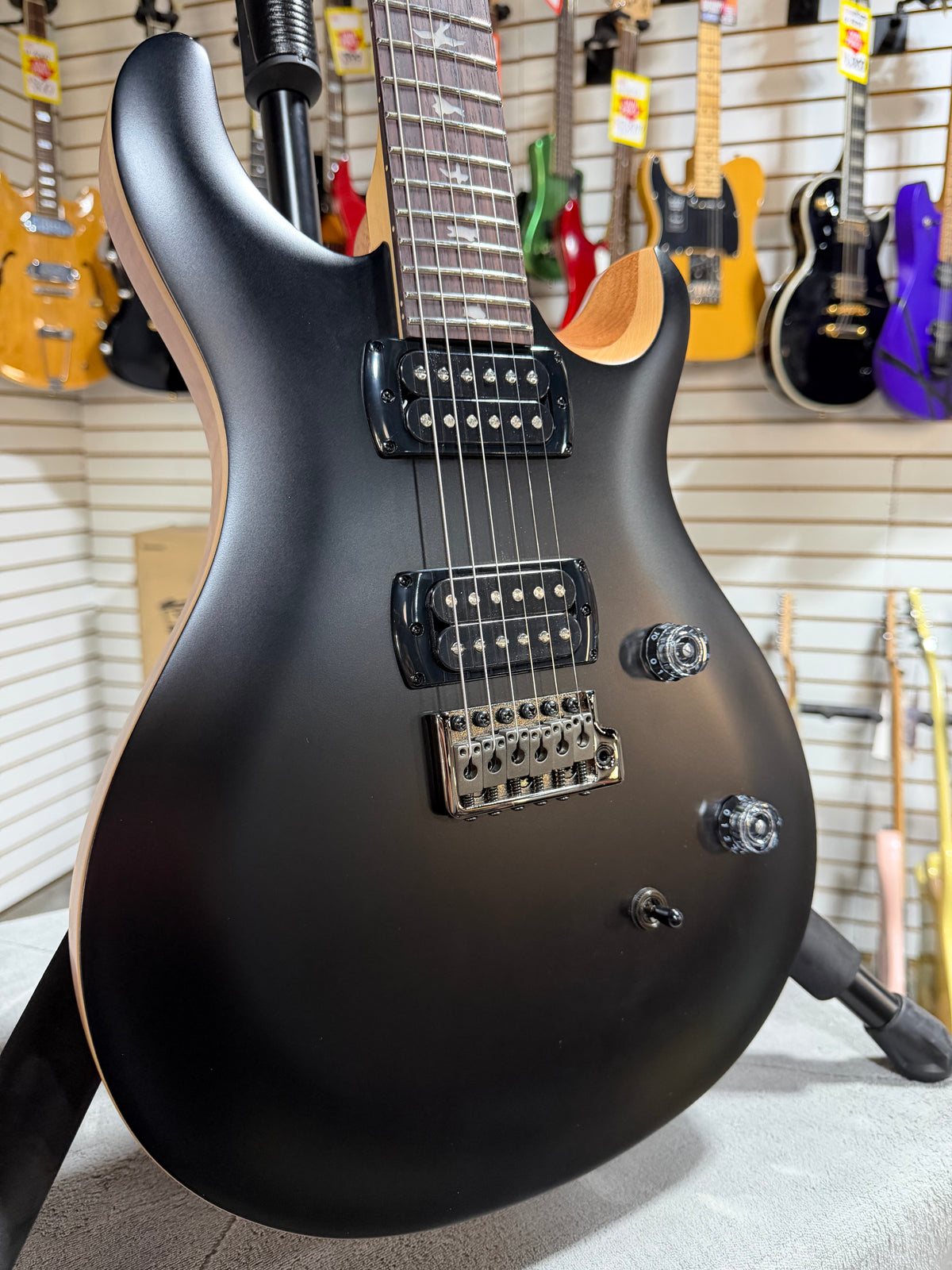 PRS SE CE 24 Satin - Flat Black Top, C&M Exclusive - Black