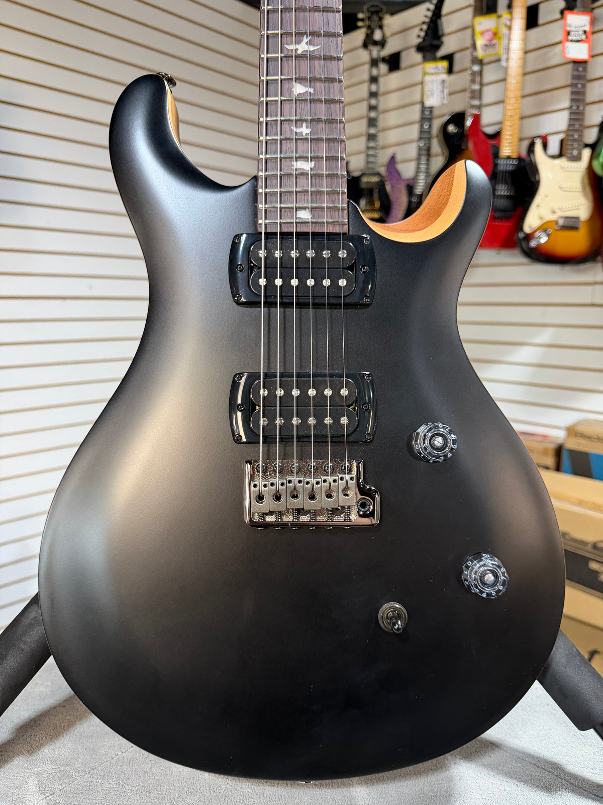 PRS SE CE 24 Satin - Flat Black Top, C&M Exclusive - Black