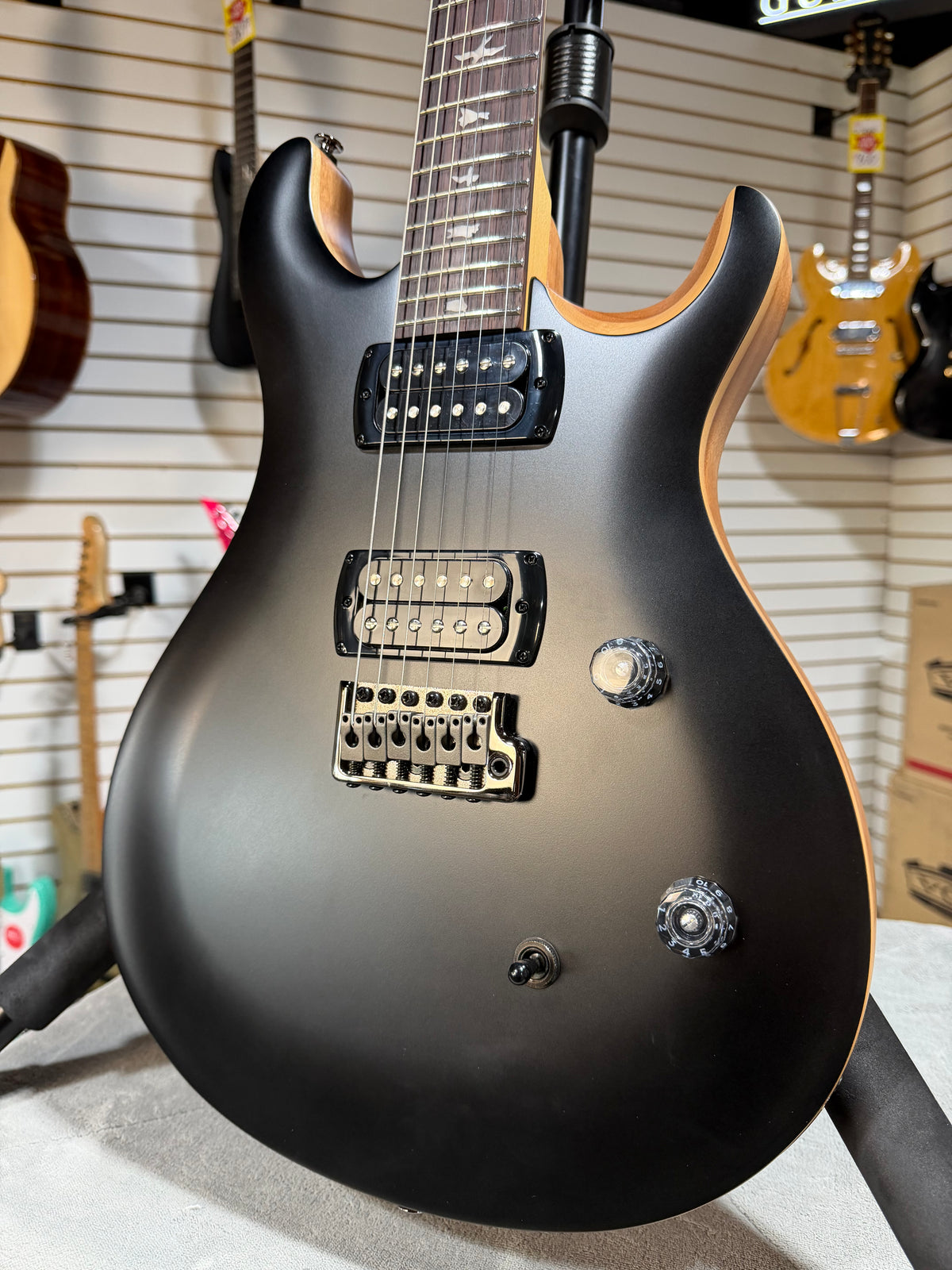 PRS SE CE 24 Satin - Flat Black Top, C&M Exclusive - Black