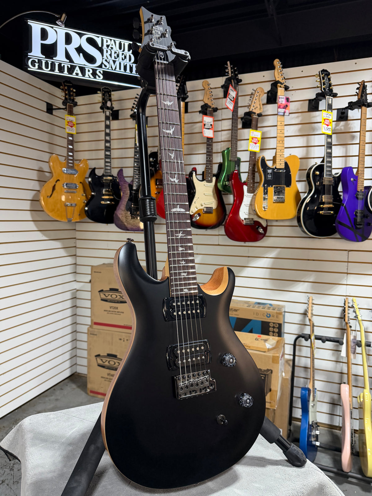 PRS SE CE 24 Satin - Flat Black Top, C&M Exclusive - Black