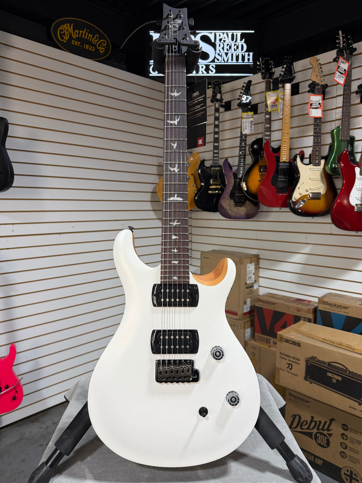 PRS SE CE 24 Satin - Flat White Top, C&M Exclusive - White