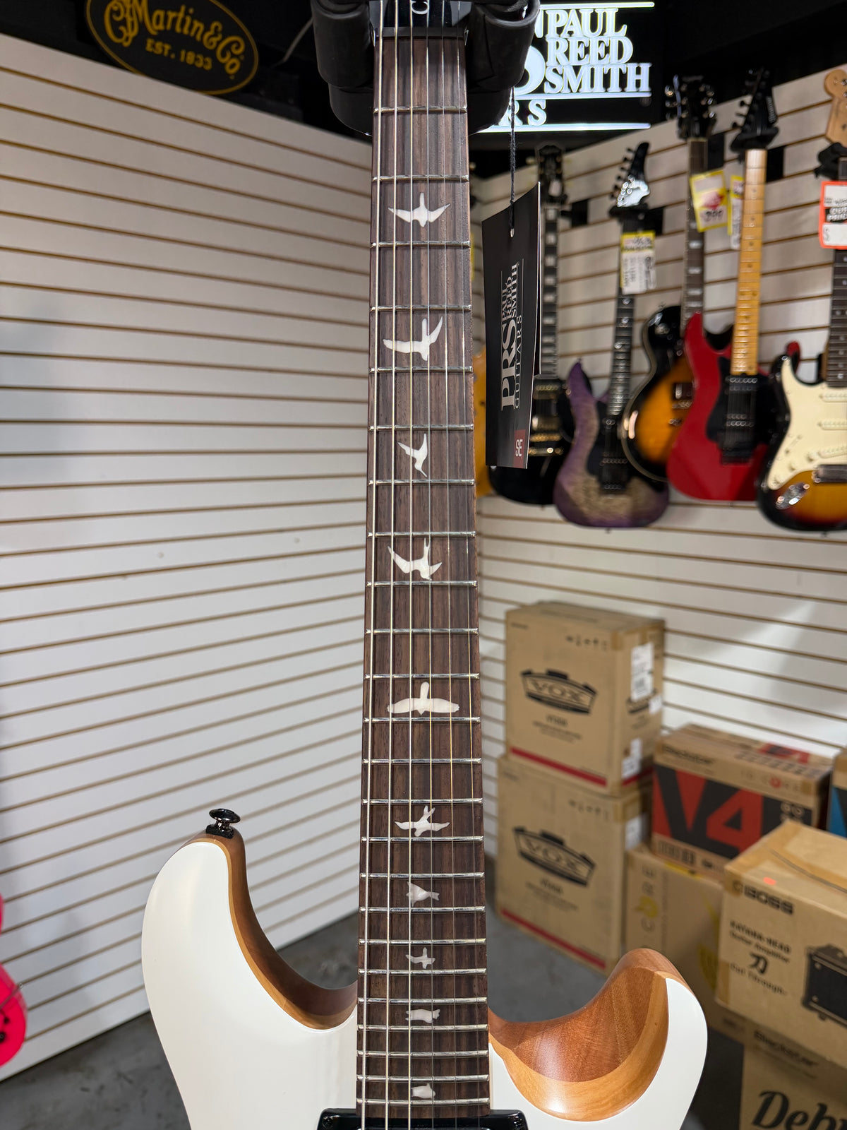 PRS SE CE 24 Satin - Flat White Top, C&M Exclusive - White
