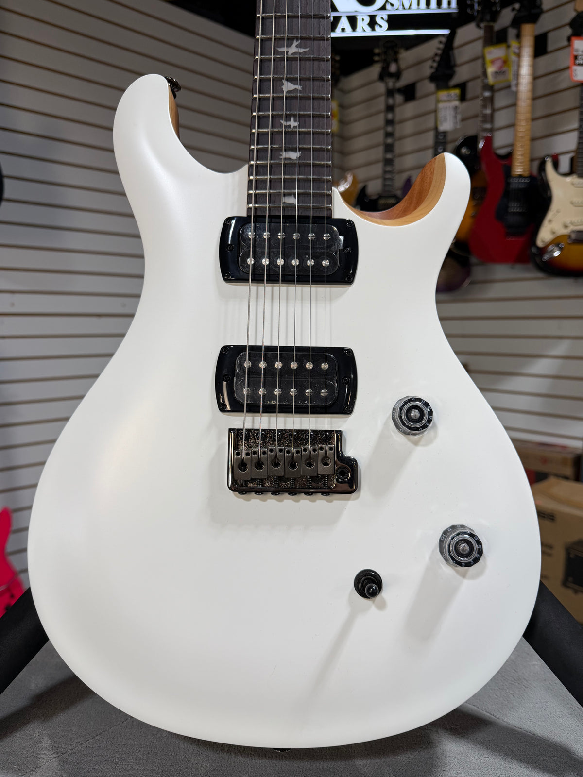 PRS SE CE 24 Satin - Flat White Top, C&M Exclusive - White