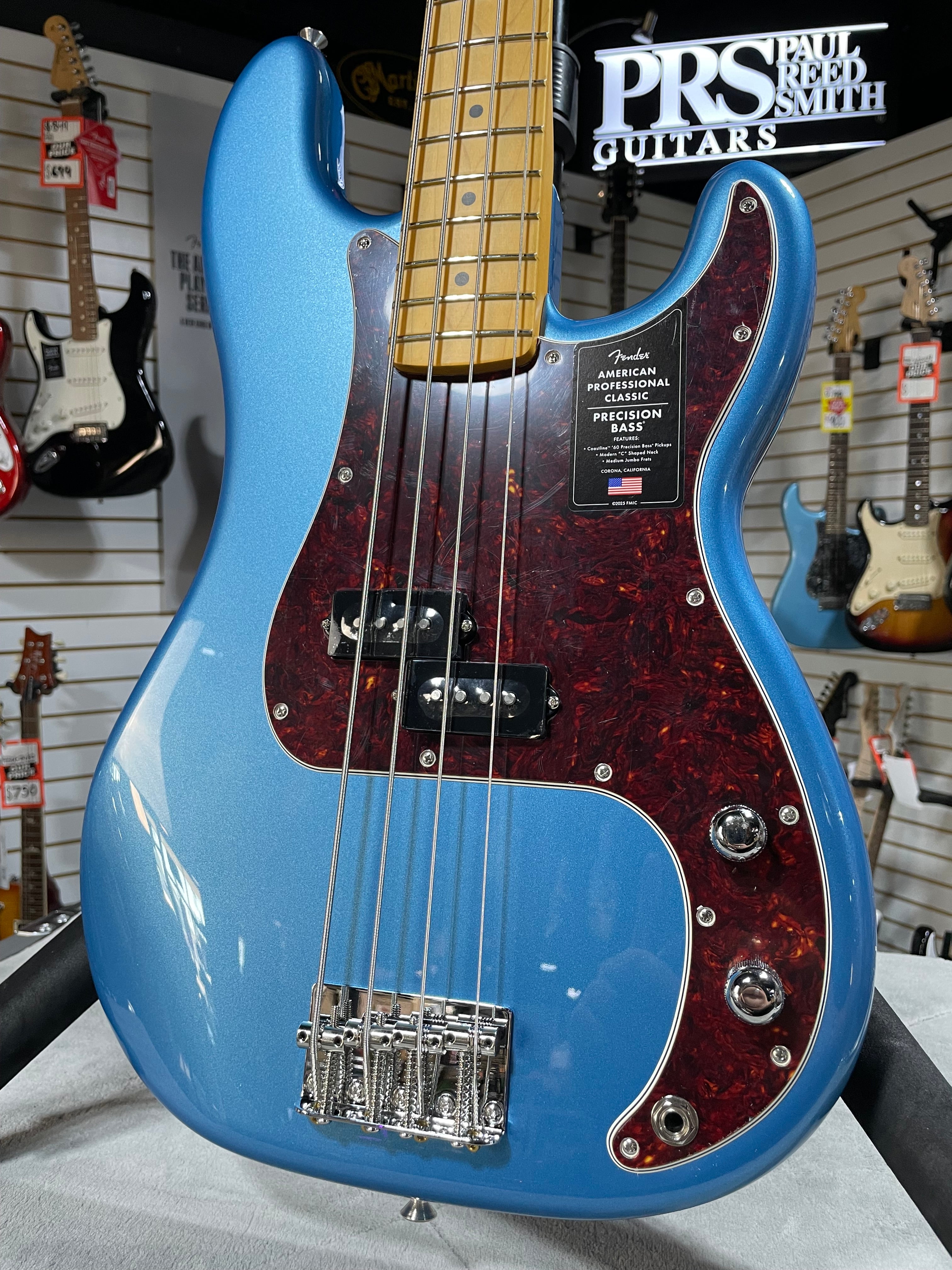 Fender American Professional Classic Precision Bass 2025 - Faded Lake Placid Blue w/ Gig Bag & PLEK*D #557