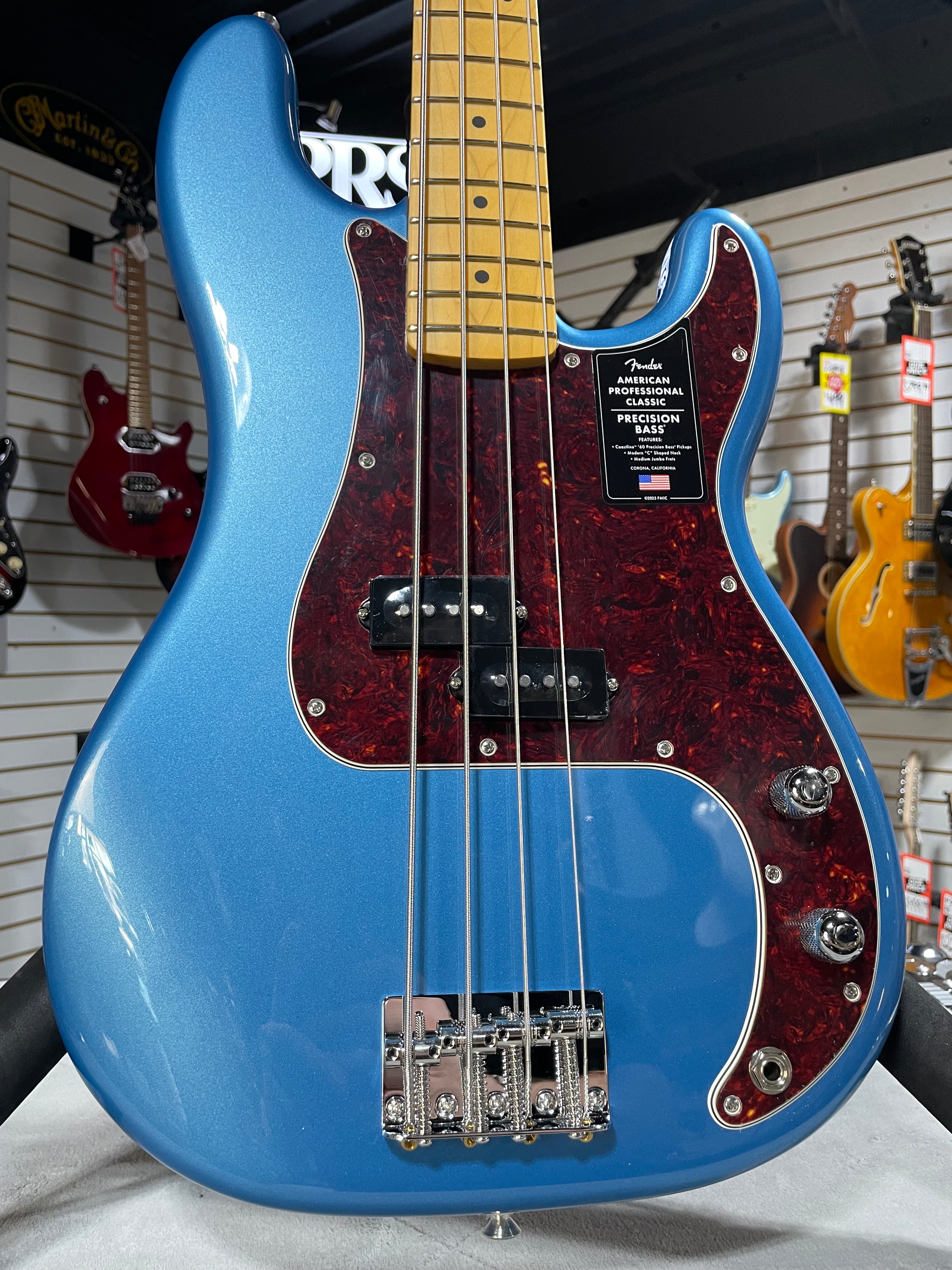 Fender American Professional Classic Precision Bass 2025 - Faded Lake Placid Blue w/ Gig Bag & PLEK*D #557
