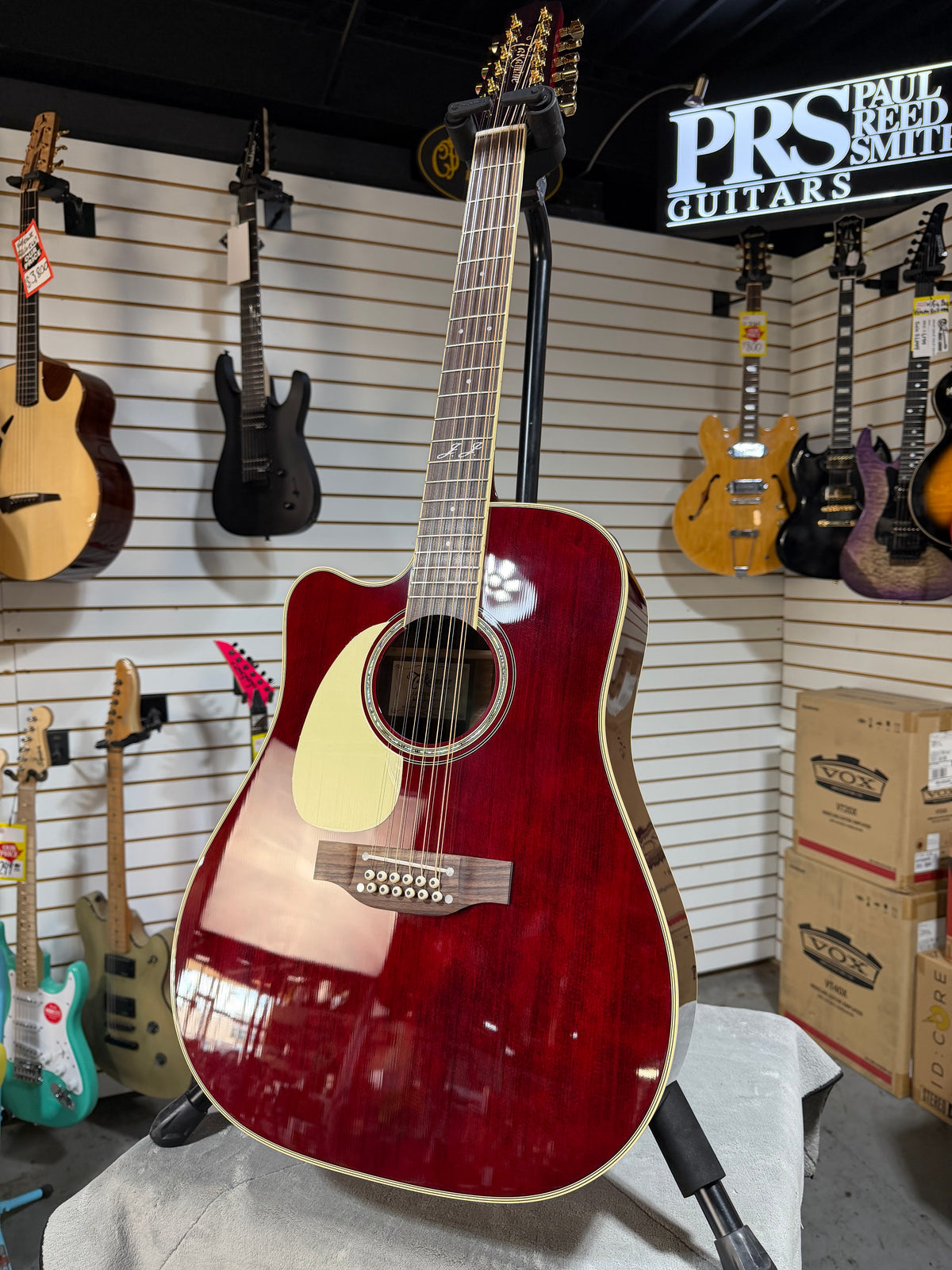Takamine Left Handed JJ325SRC-12 John Jorgenson Signature Gloss Red
