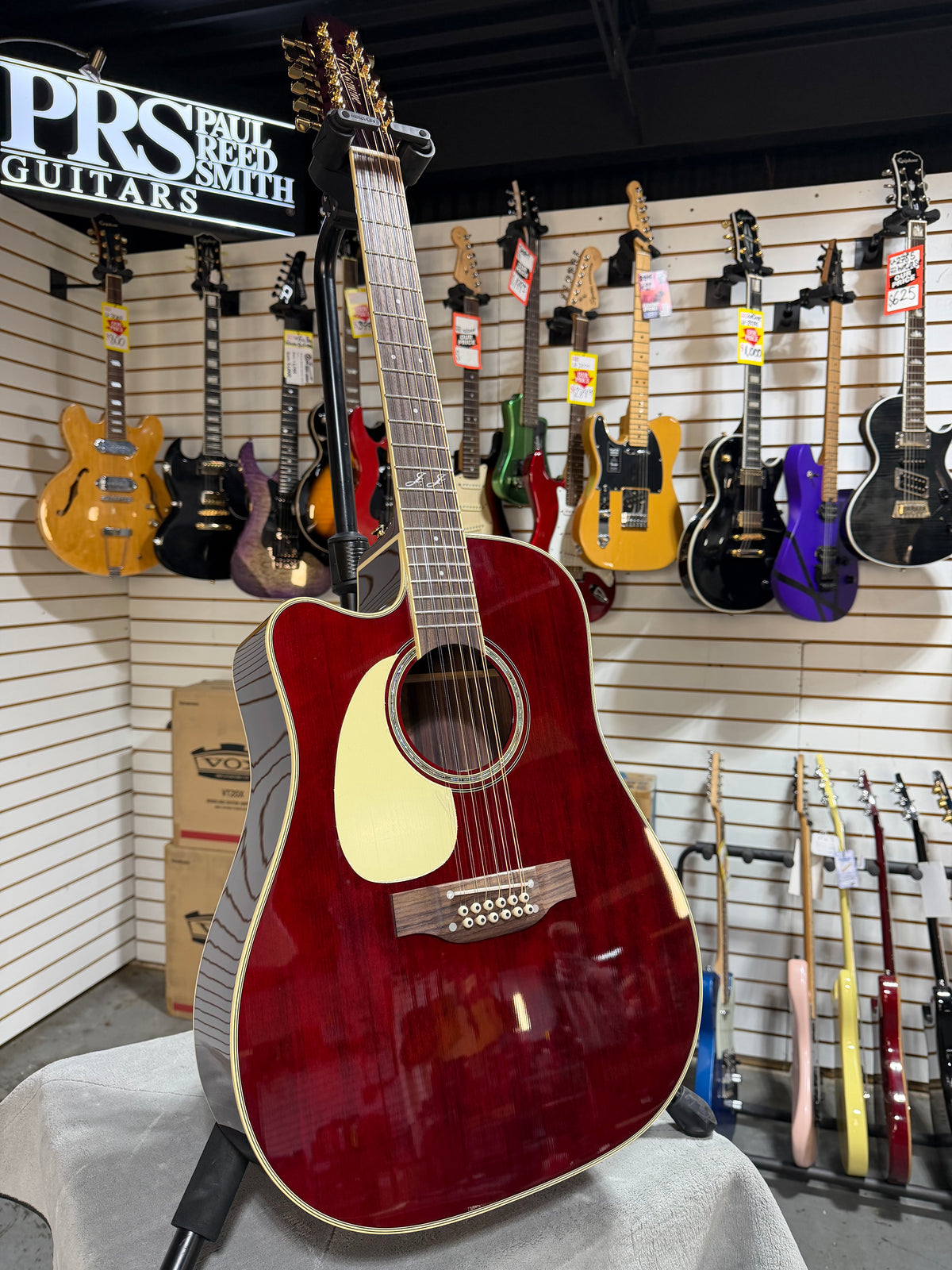 Takamine Left Handed JJ325SRC-12 John Jorgenson Signature Gloss Red
