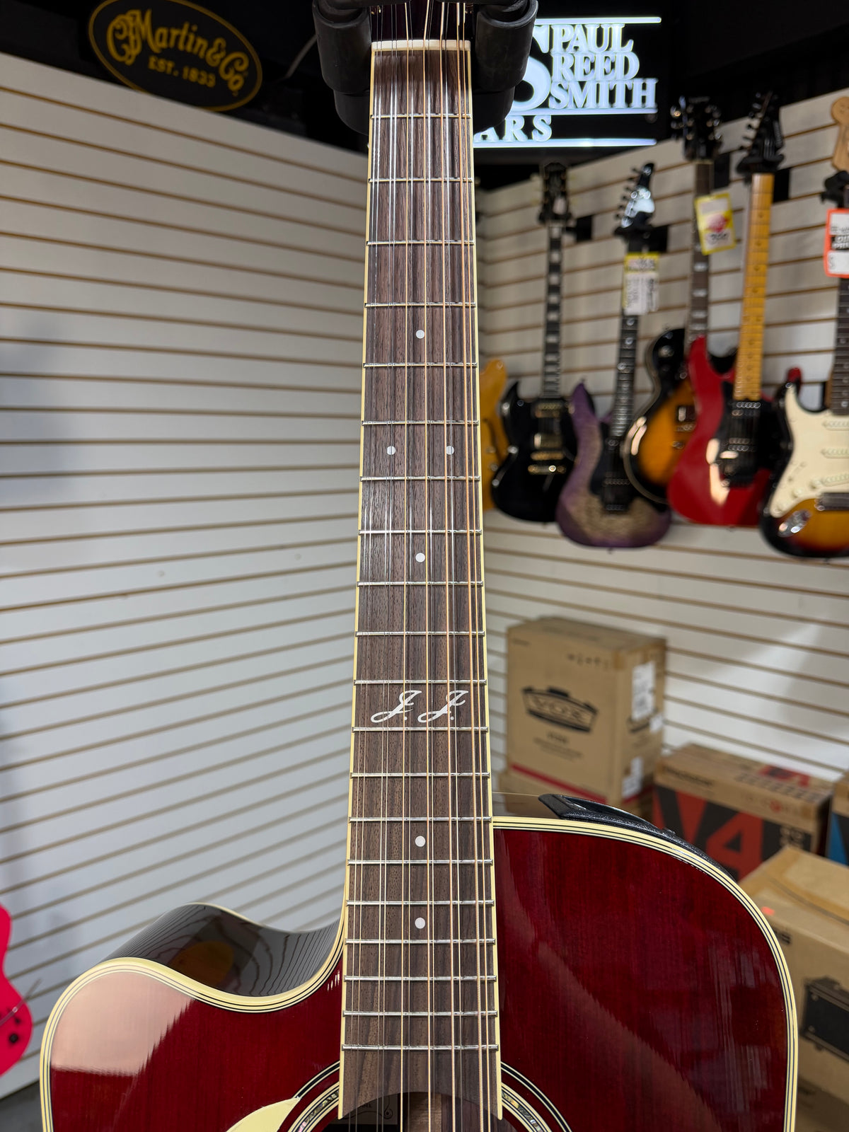 Takamine Left Handed JJ325SRC-12 John Jorgenson Signature Gloss Red