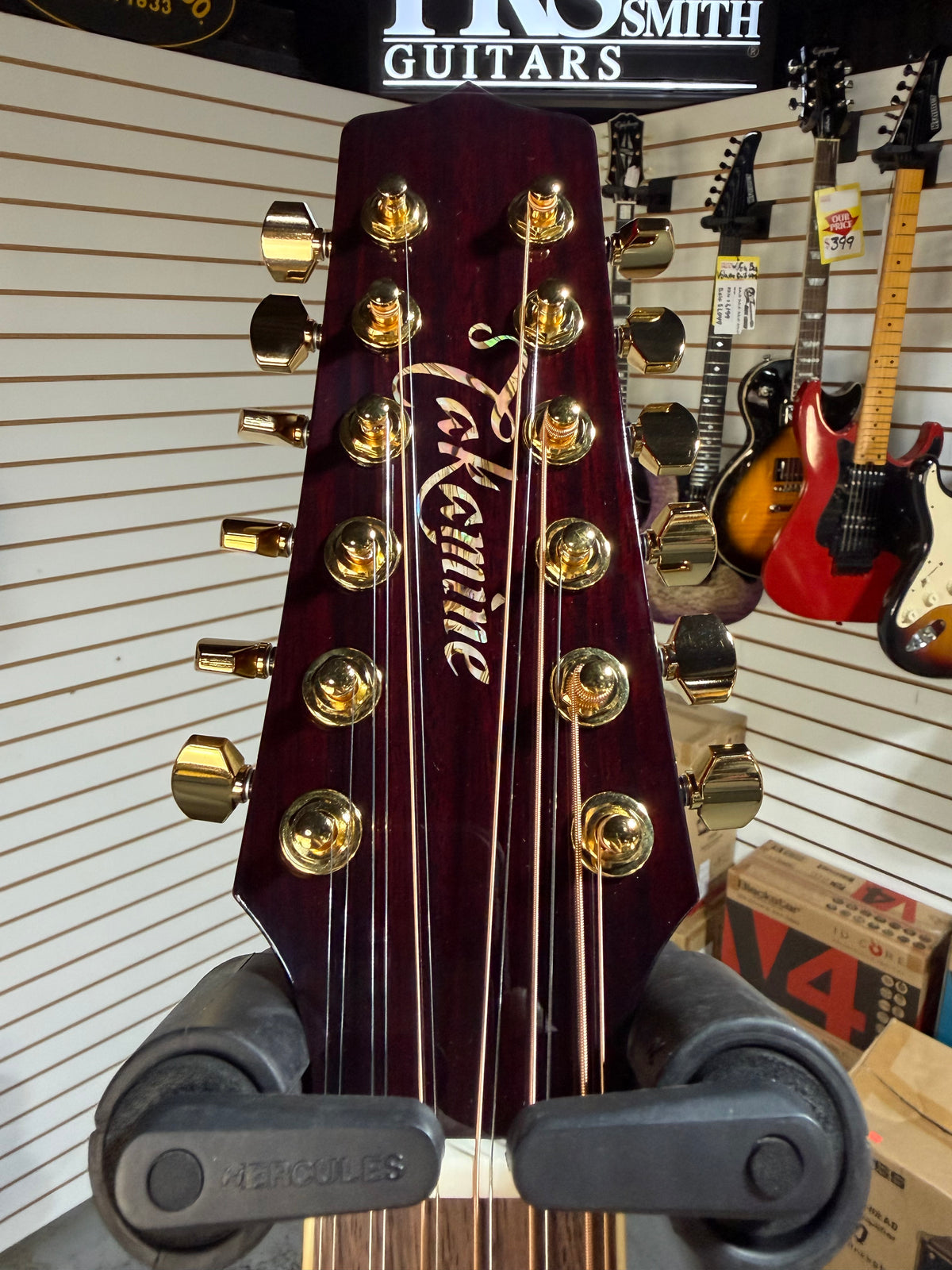 Takamine Left Handed JJ325SRC-12 John Jorgenson Signature Gloss Red