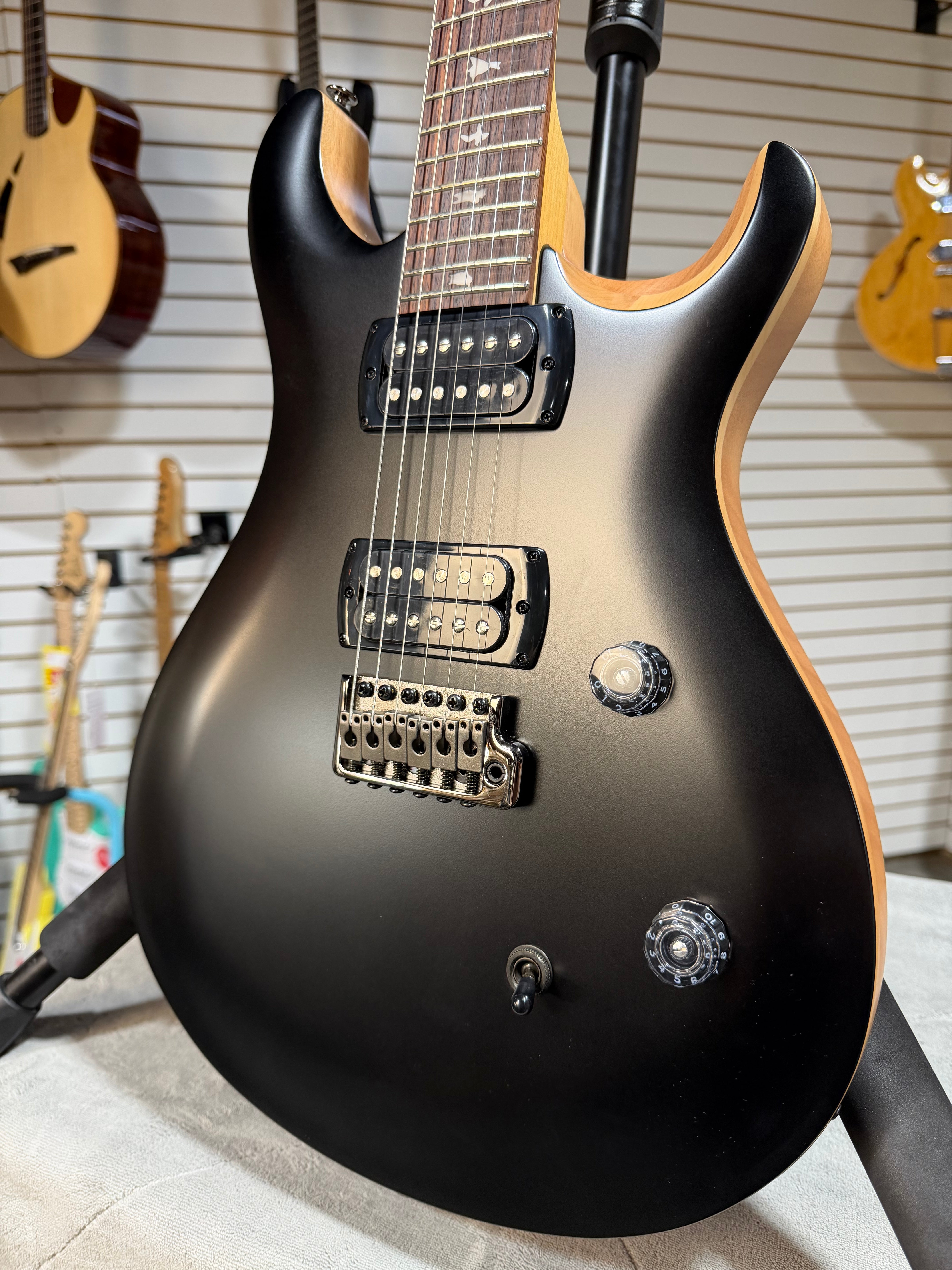 PRS SE CE 24 Satin - Flat Black Top, C&M Exclusive - Black