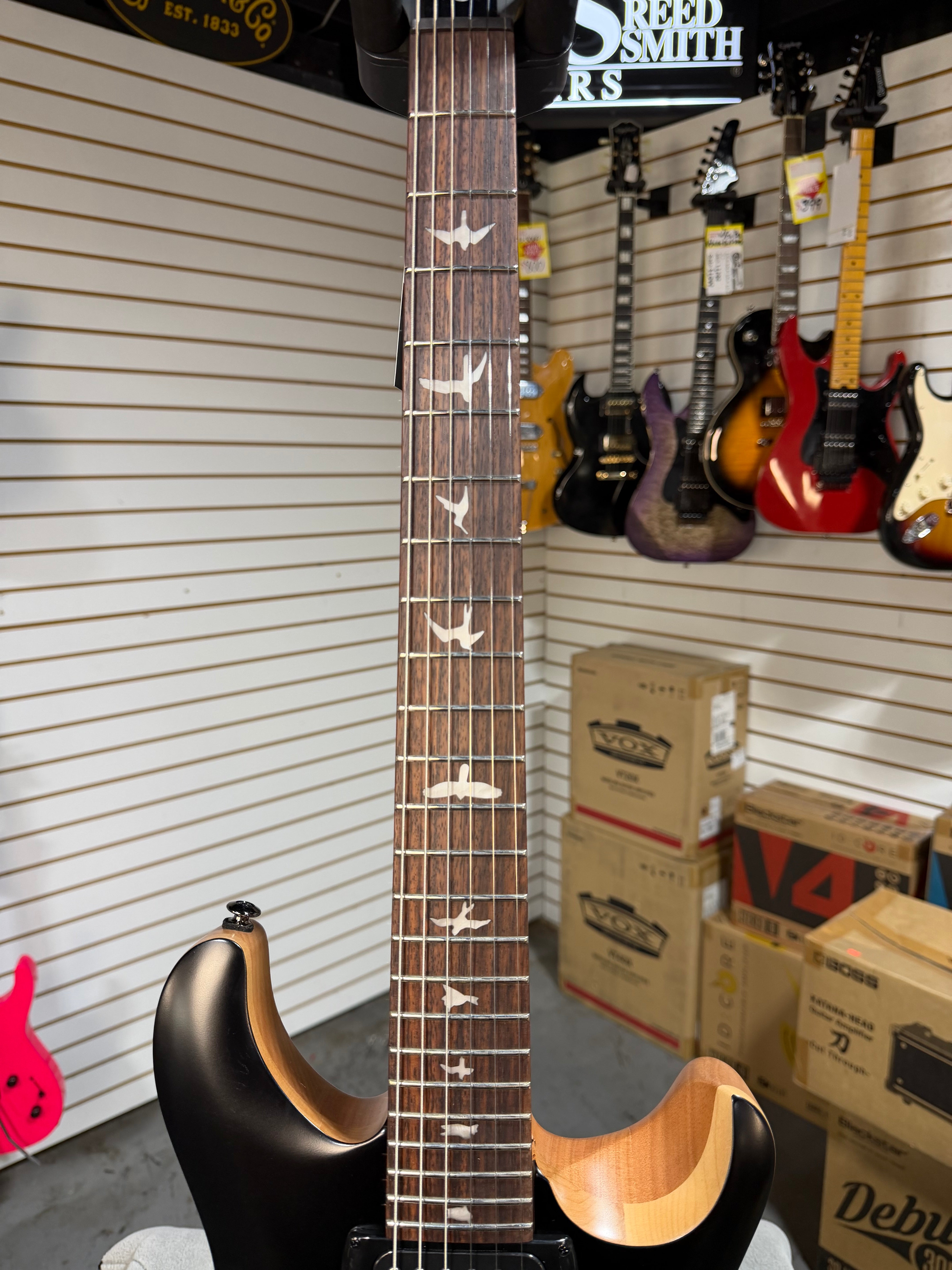 PRS SE CE 24 Satin - Flat Black Top, C&M Exclusive - Black
