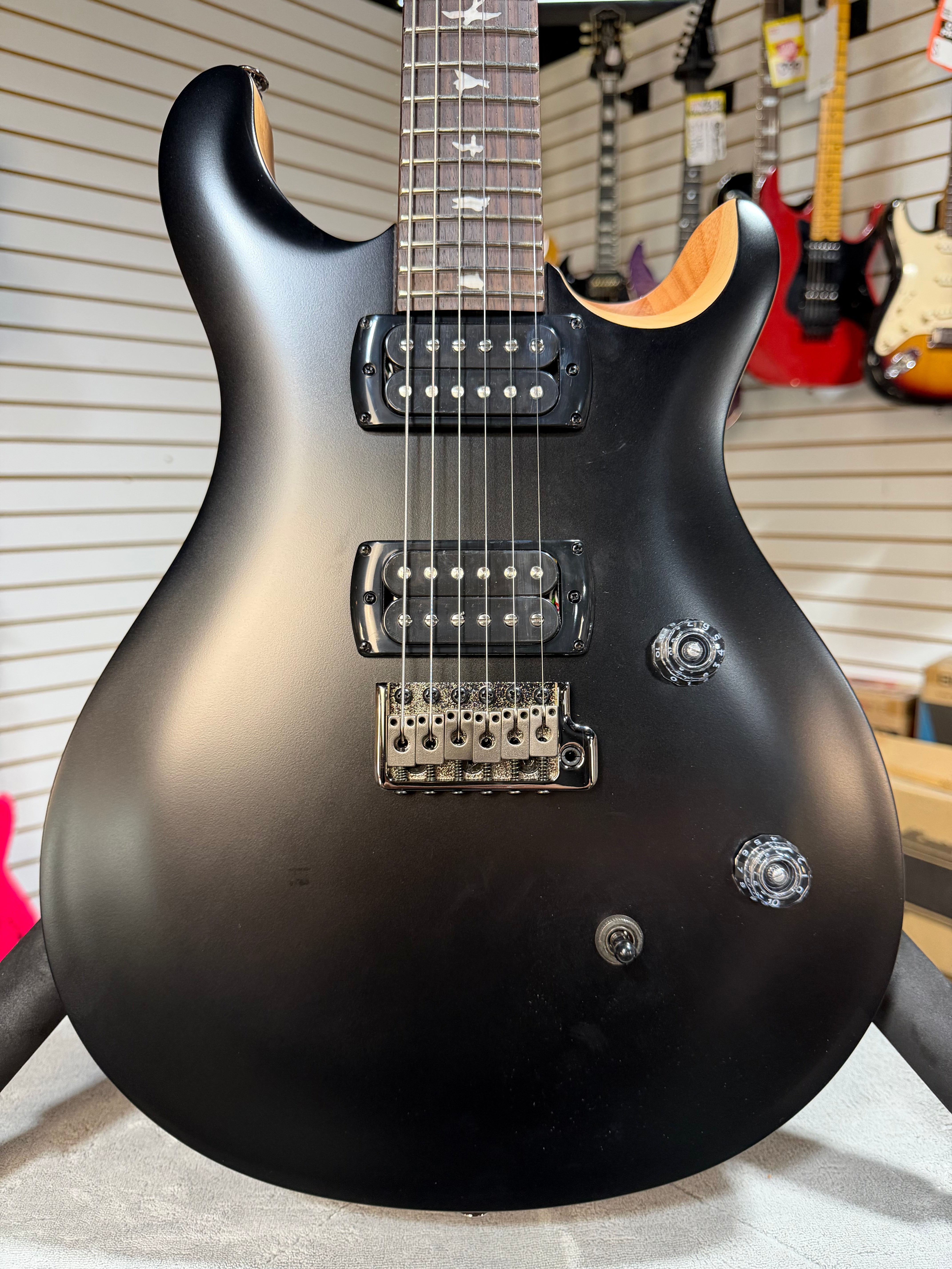PRS SE CE 24 Satin - Flat Black Top, C&M Exclusive - Black