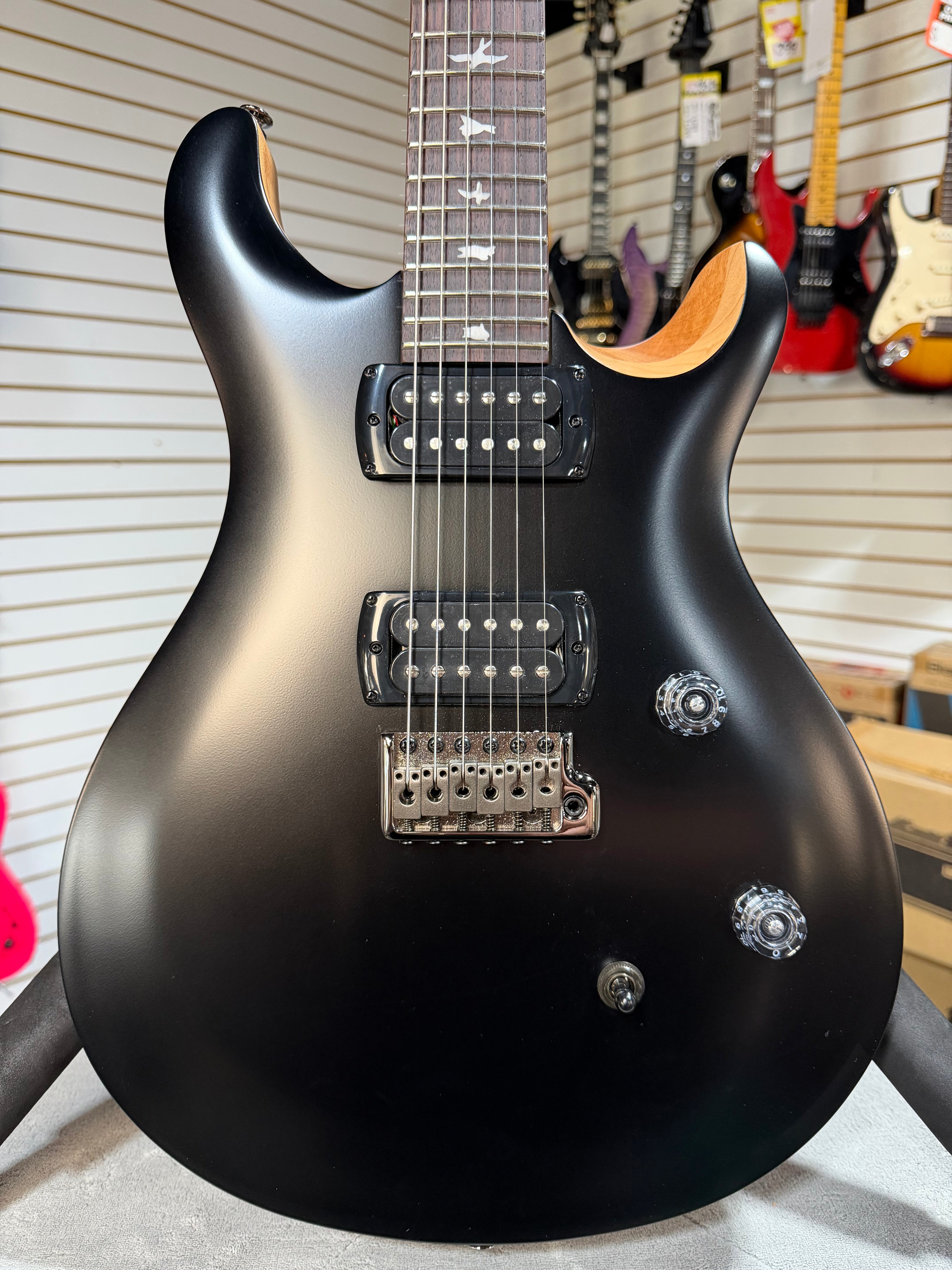 PRS SE CE 24 Satin - Flat Black Top, C&M Exclusive - Black