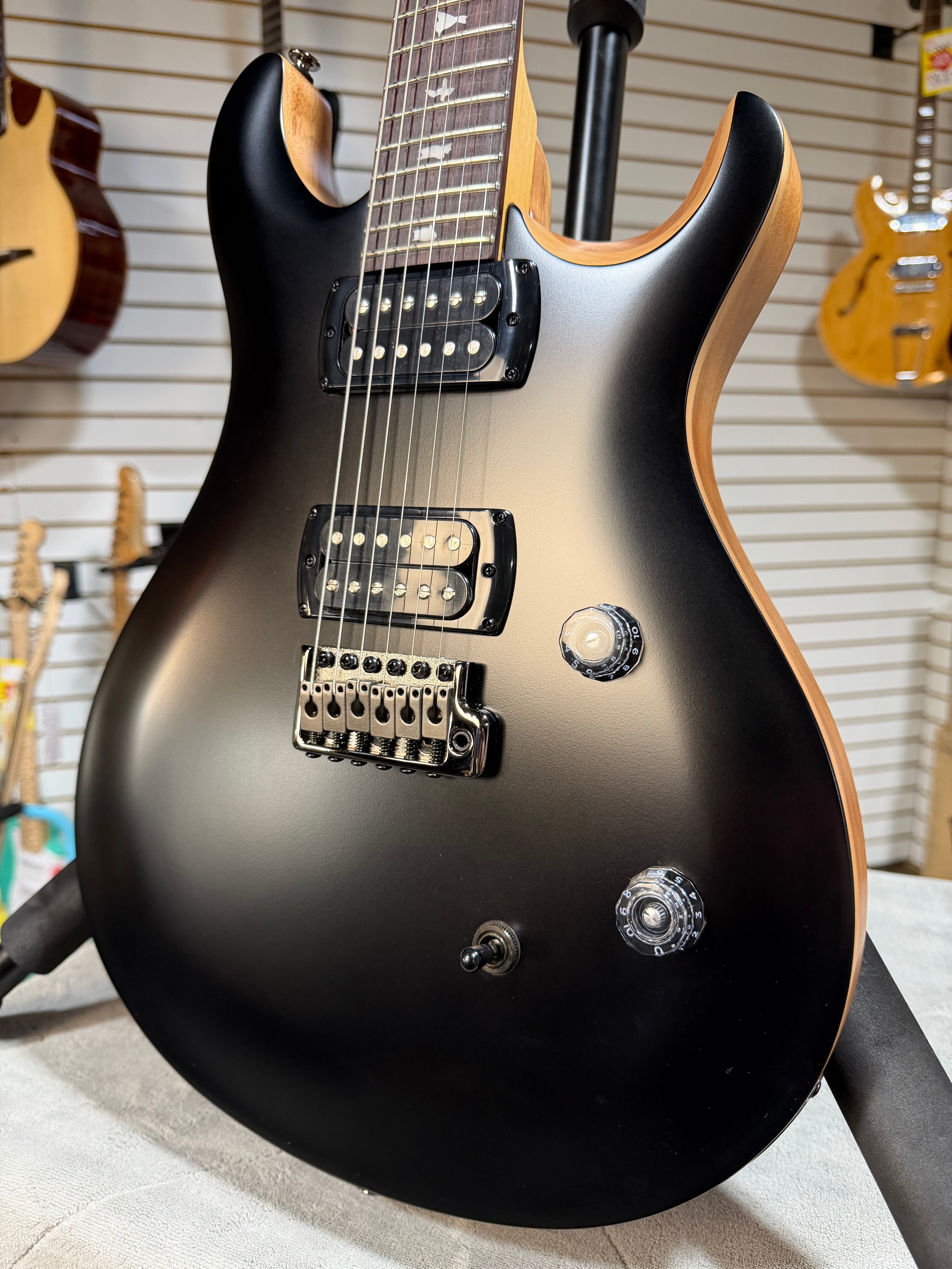 PRS SE CE 24 Satin - Flat Black Top, C&M Exclusive - Black