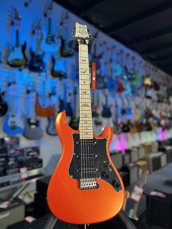 PRS SE NF 3 Electric Guitar - Metallic Orange with Maple Fingerboard, Signature Dealer, Get Plekd! 557