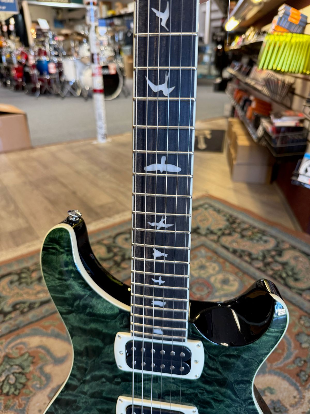 PRS SE Custom 24 Quilt, Teal Black #400