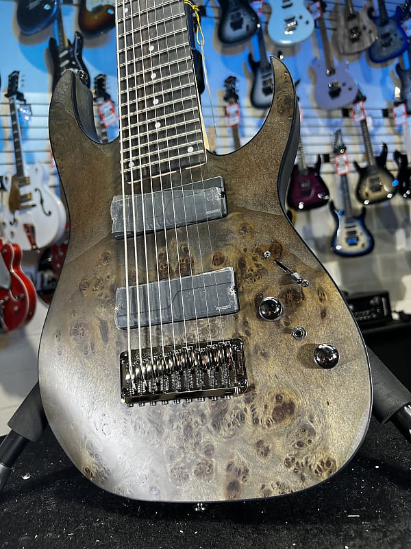 Ibanez Axe Design Lab RG9PB 9-string Electric Guitar - Transparent Gray Flat Auth Dealer Free Shipping! 802 GET PLEK’D!