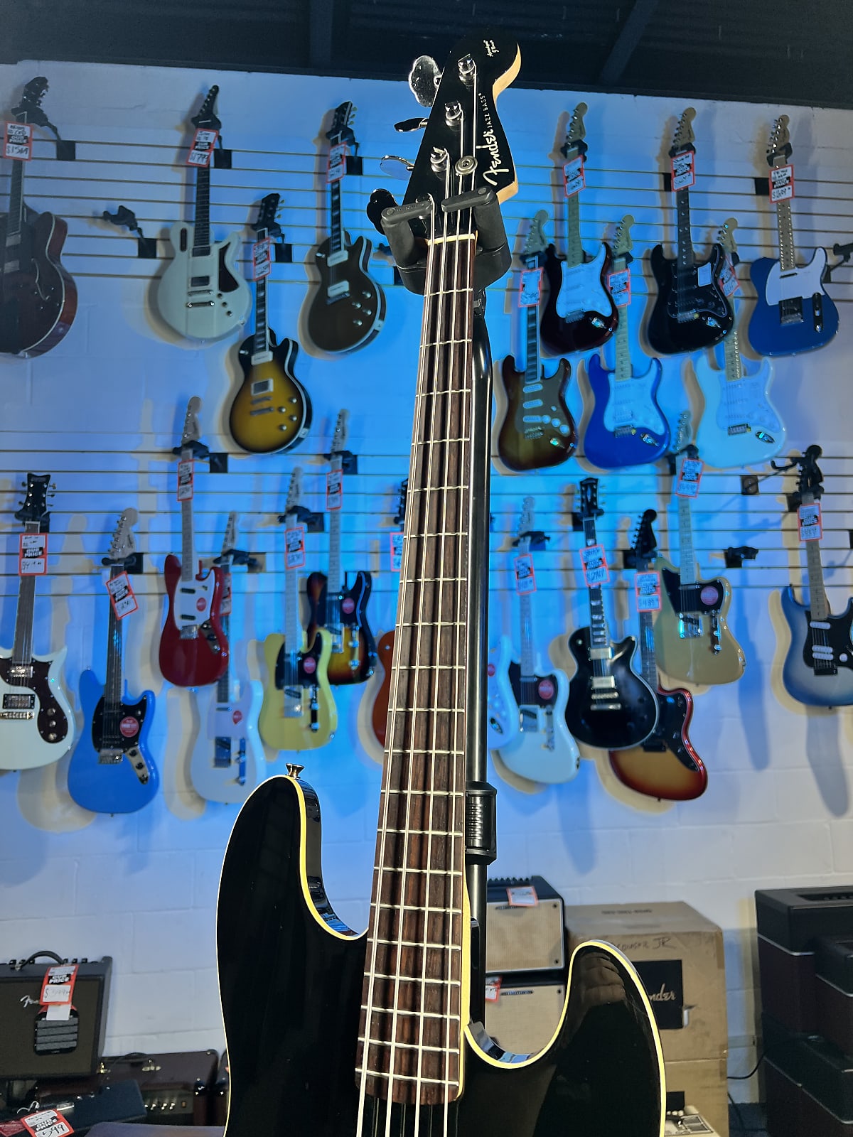 Used Fender AJB Aerodyne Jazz Bass - Black, Crafted in Japan, Plek'd!